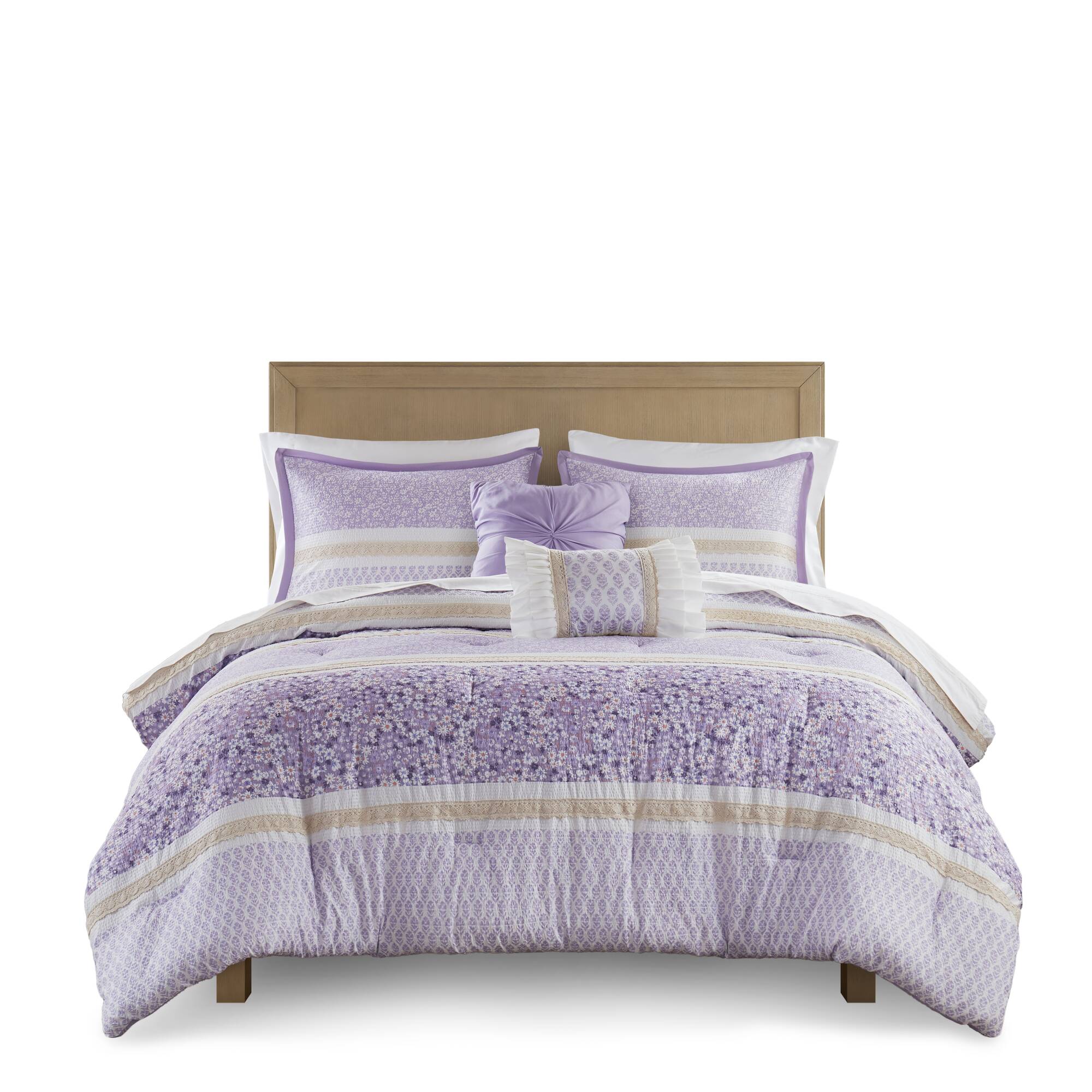 Caralie 5-Piece Seersucker Comforter Set with Throw Pillows - Image 43