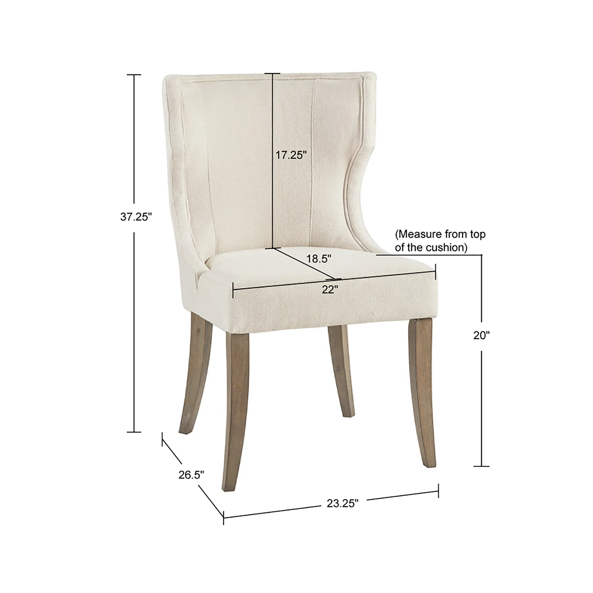 Carson Upholstered Wingback Dining Chair - Image 5