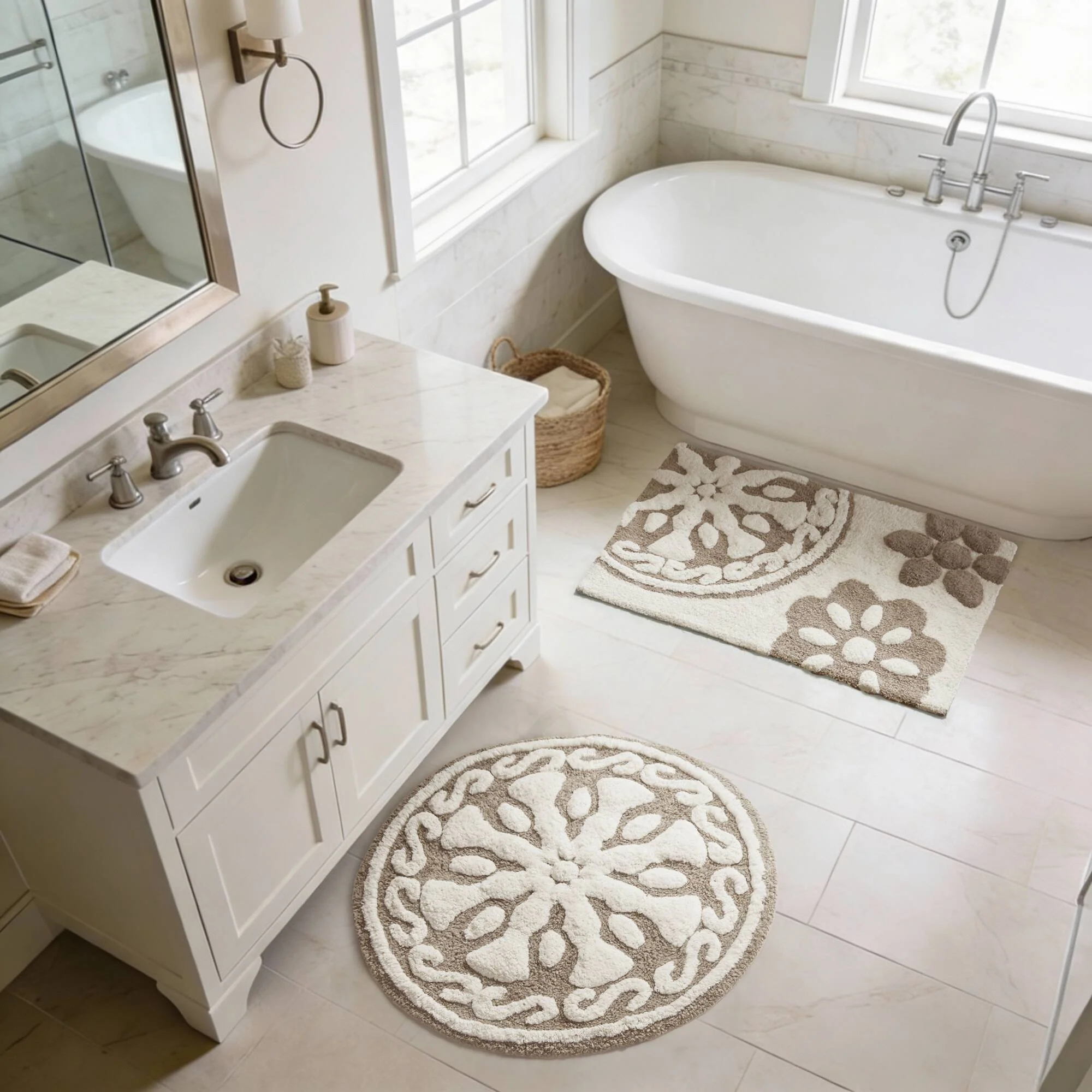 Casablanca Medallion Cotton Tufted Bath Rug - Image 3