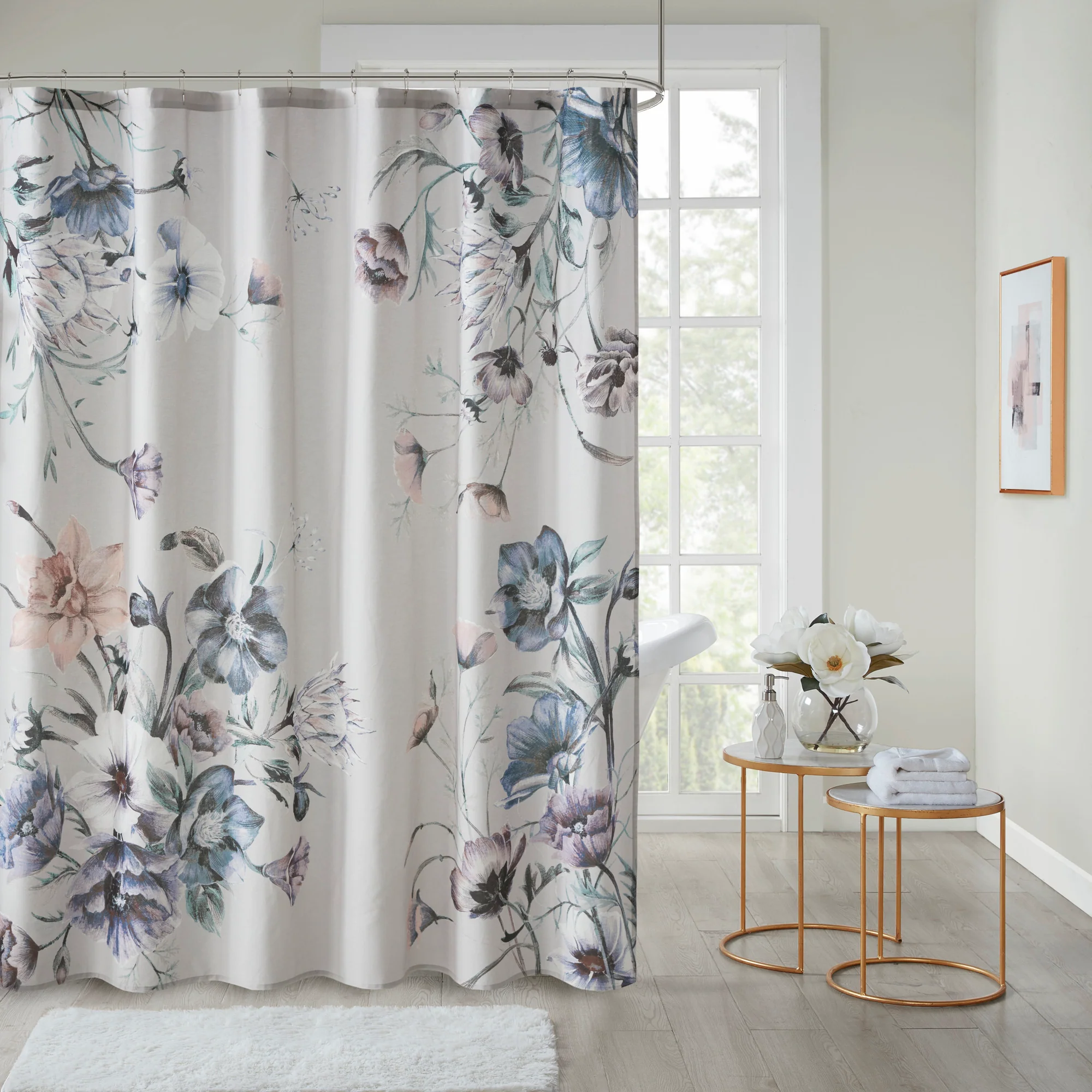 Cassandra Printed Cotton Shower Curtain - Image 2