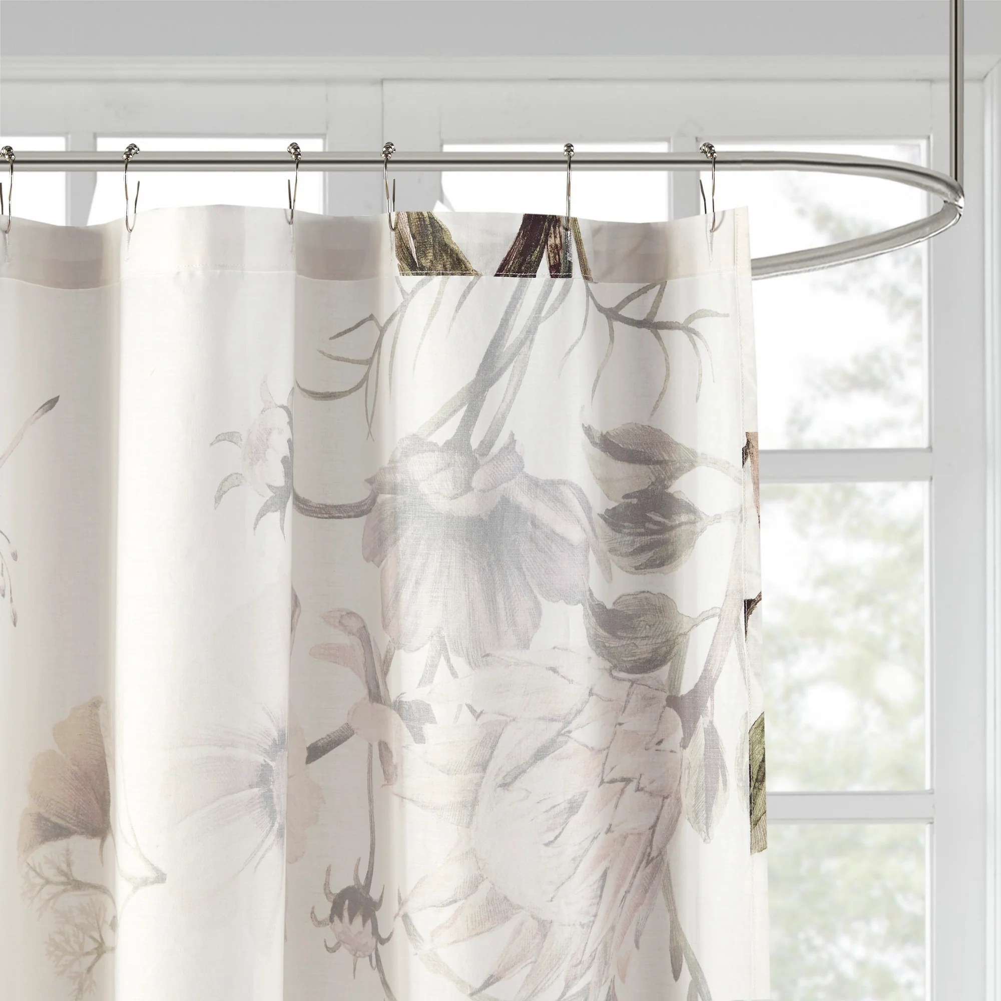 Cassandra Printed Cotton Shower Curtain - Image 3