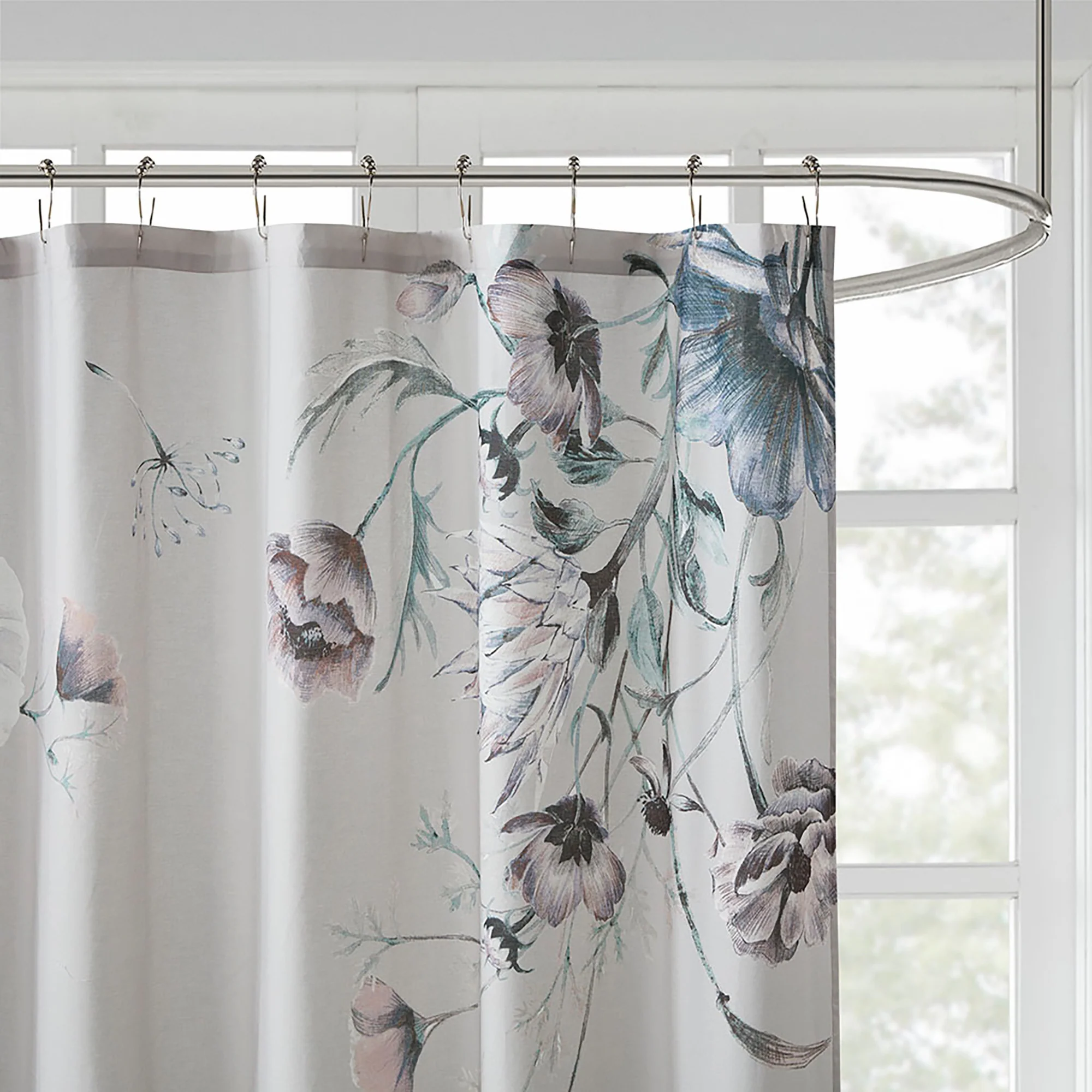 Cassandra Printed Cotton Shower Curtain - Image 6