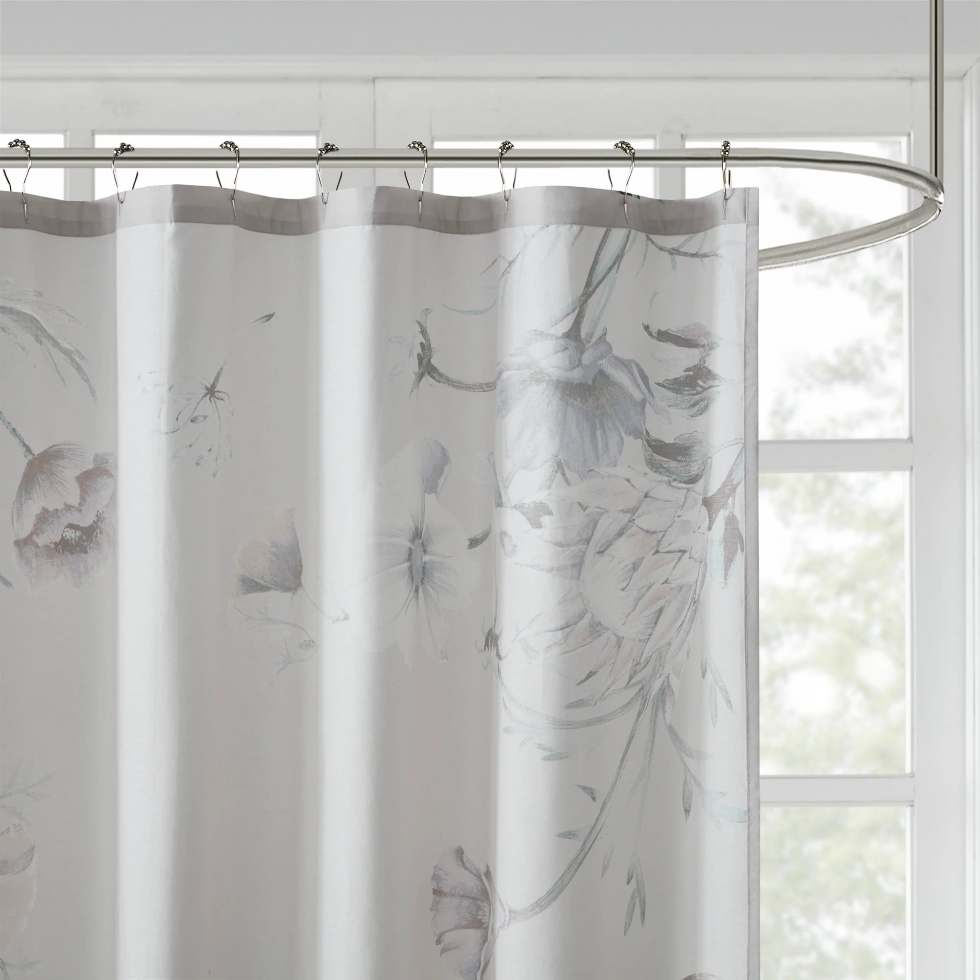 Cassandra Printed Cotton Shower Curtain - Image 8