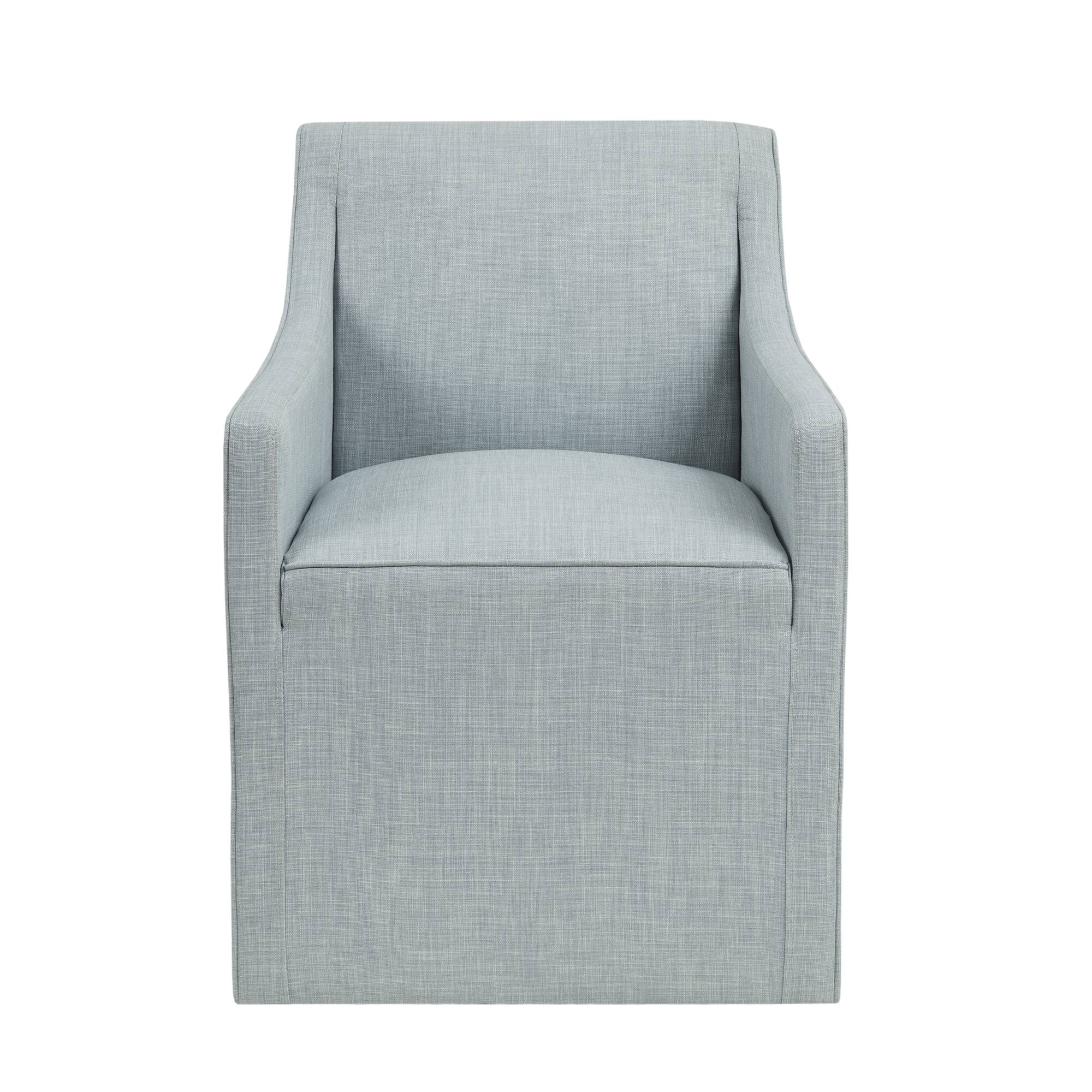 Charlotte Upholstered Dining Arm Chair with Hidden Casters - Image 21