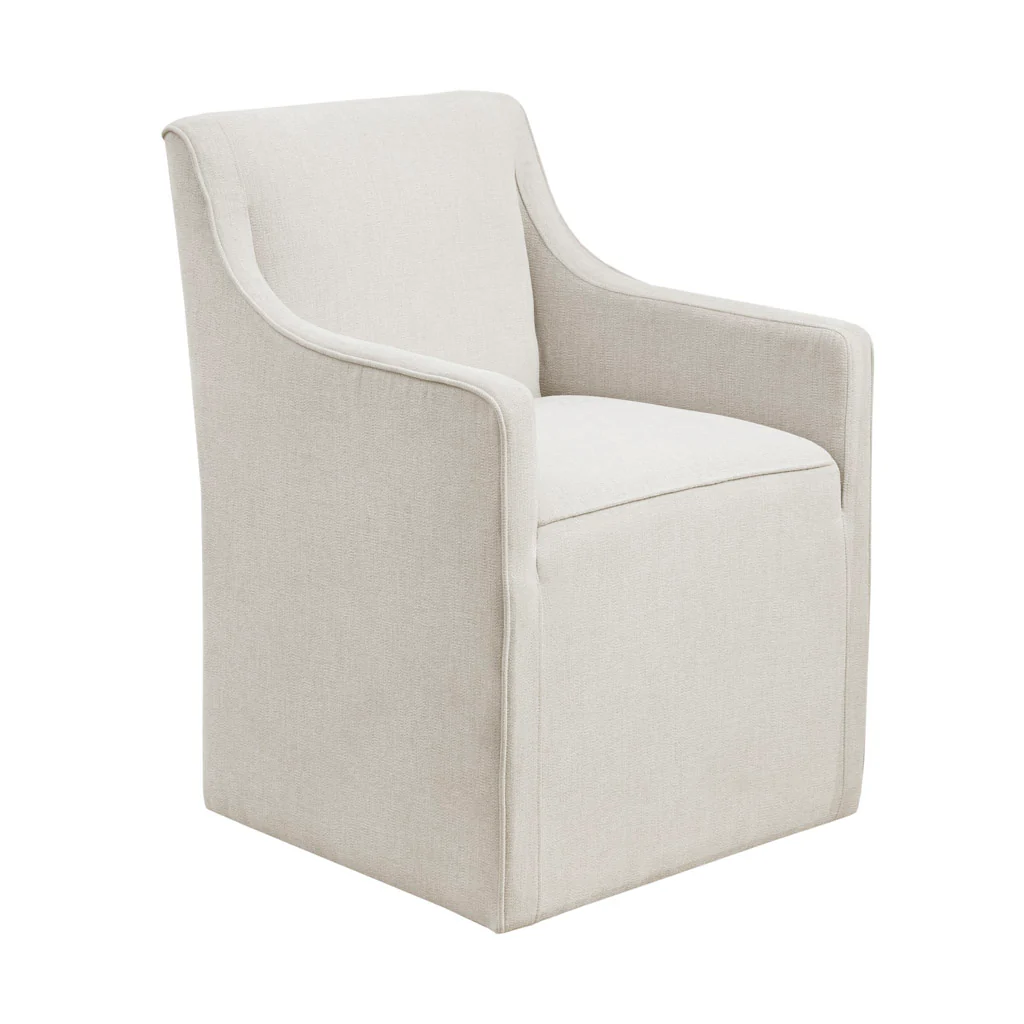 Charlotte Upholstered Dining Arm Chair with Hidden Casters - Image 22