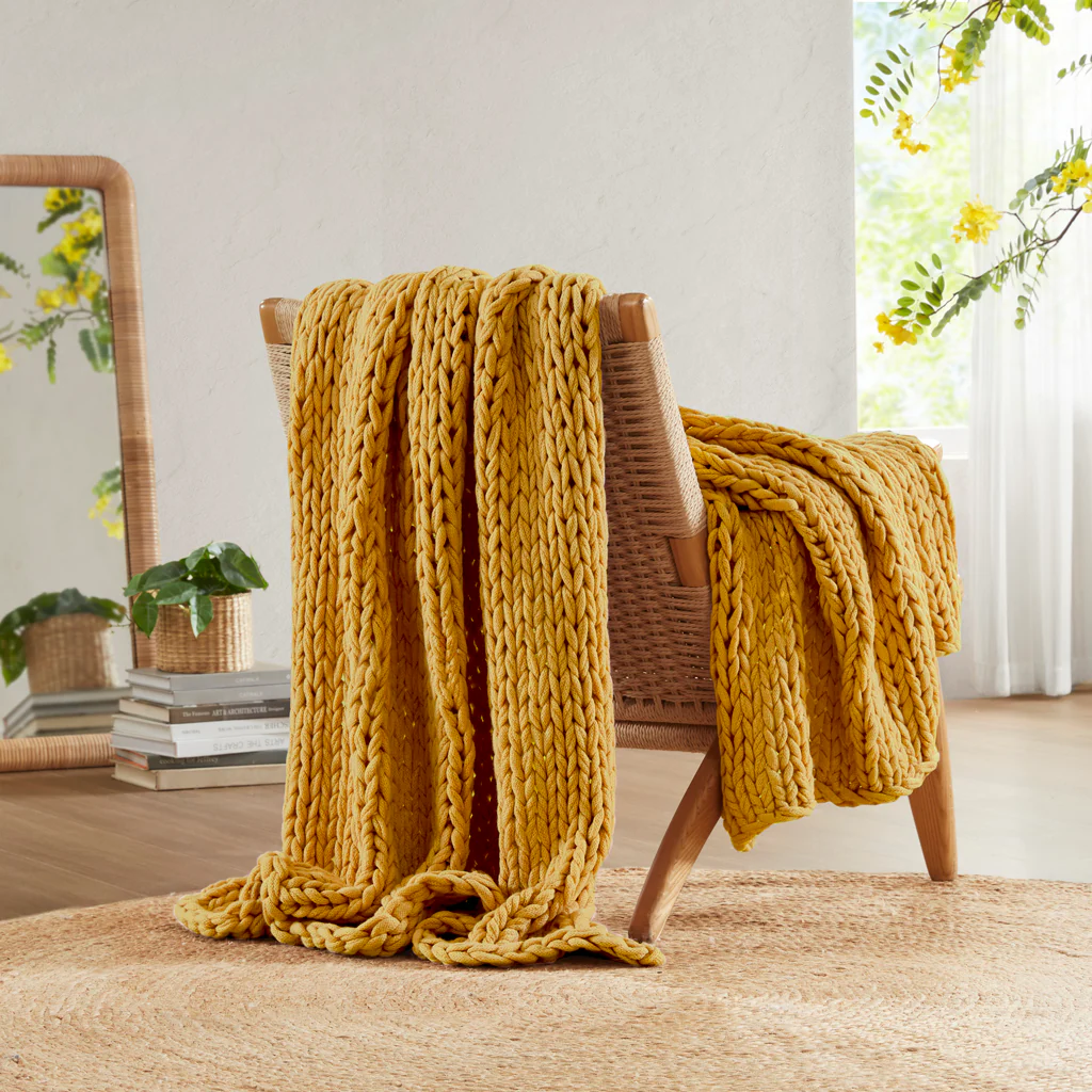 Chunky Double Knit Hand Made Throw Blanket - Image 33