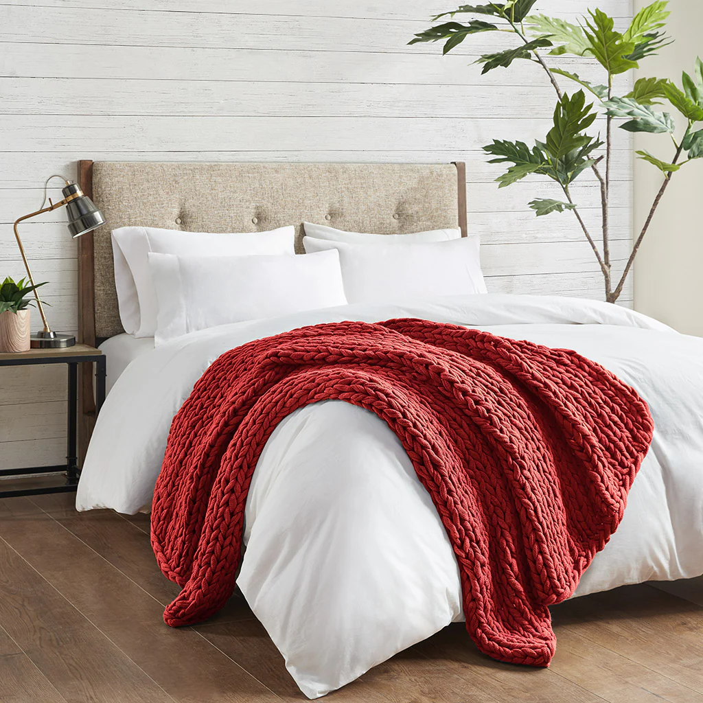 Chunky Double Knit Hand Made Throw Blanket - Image 47