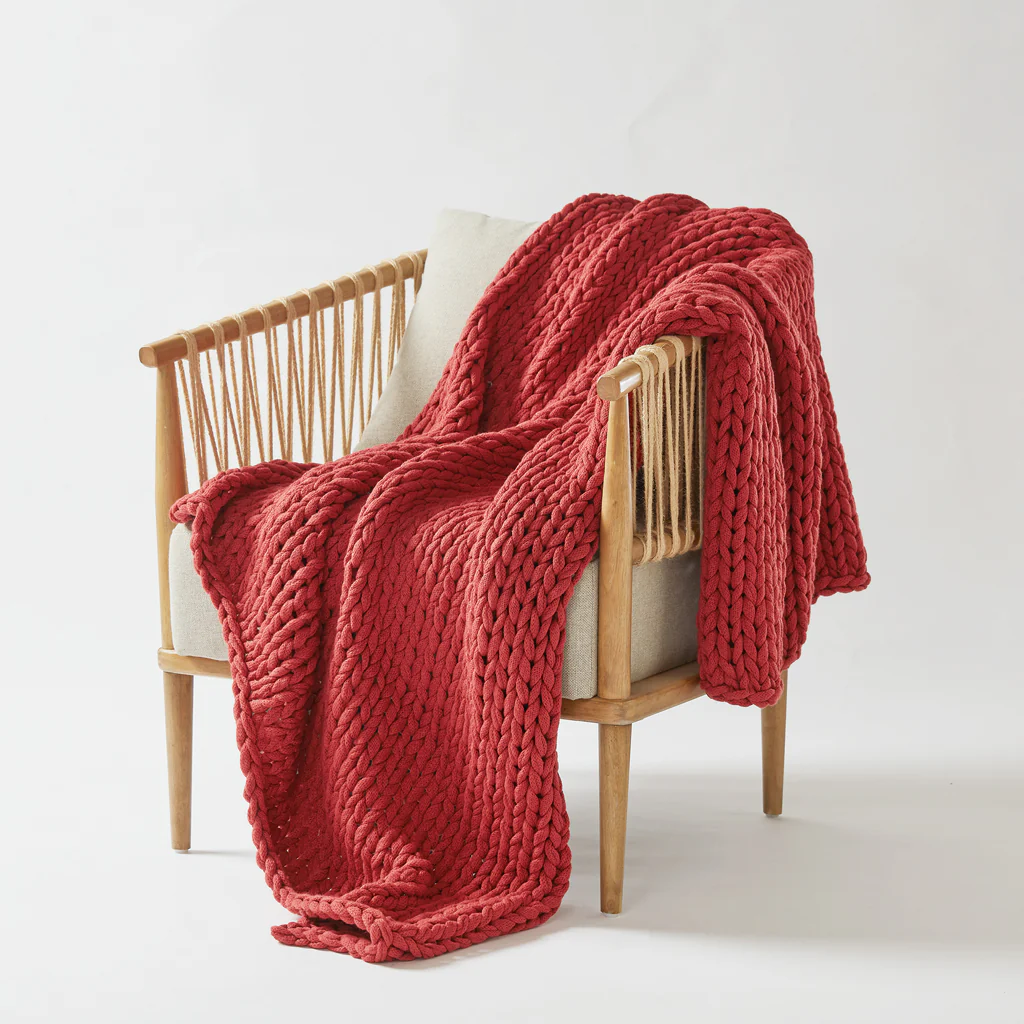 Chunky Double Knit Hand Made Throw Blanket - Image 52