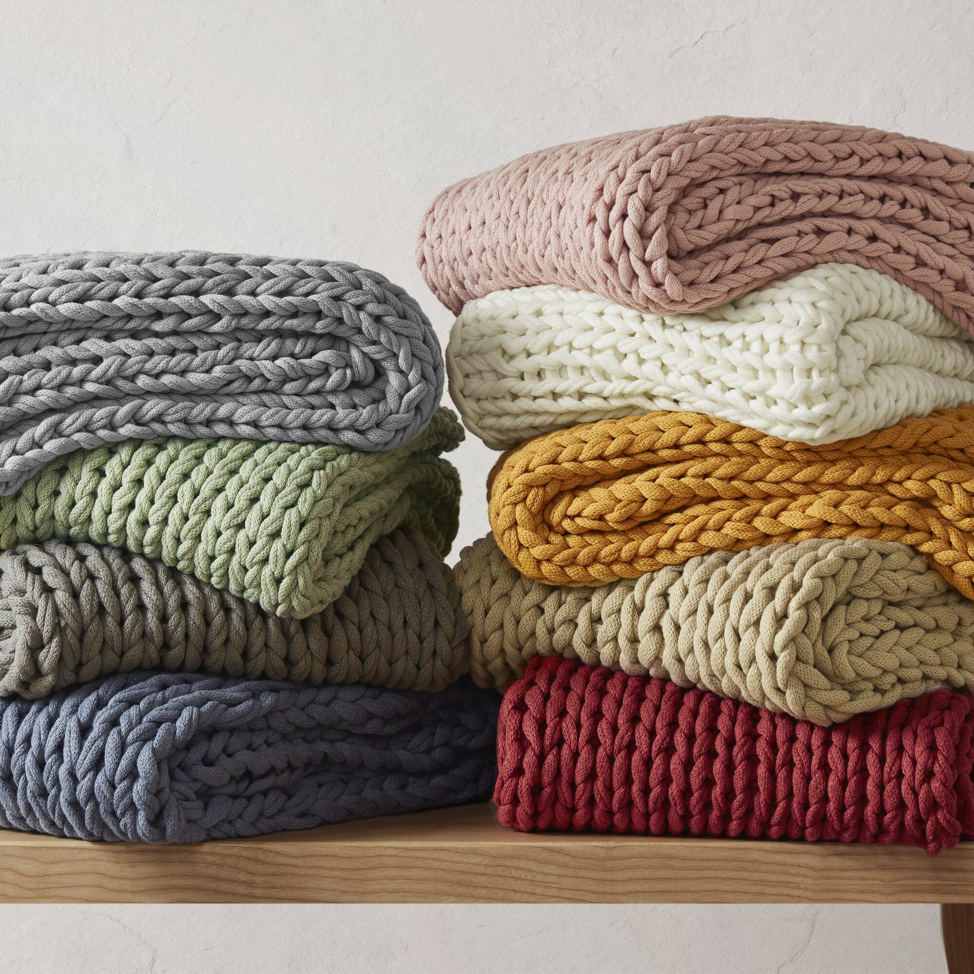 Chunky Double Knit Hand Made Throw Blanket - Image 73