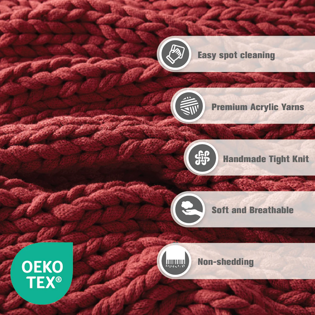 Chunky Double Knit Hand Made Throw Blanket - Image 93