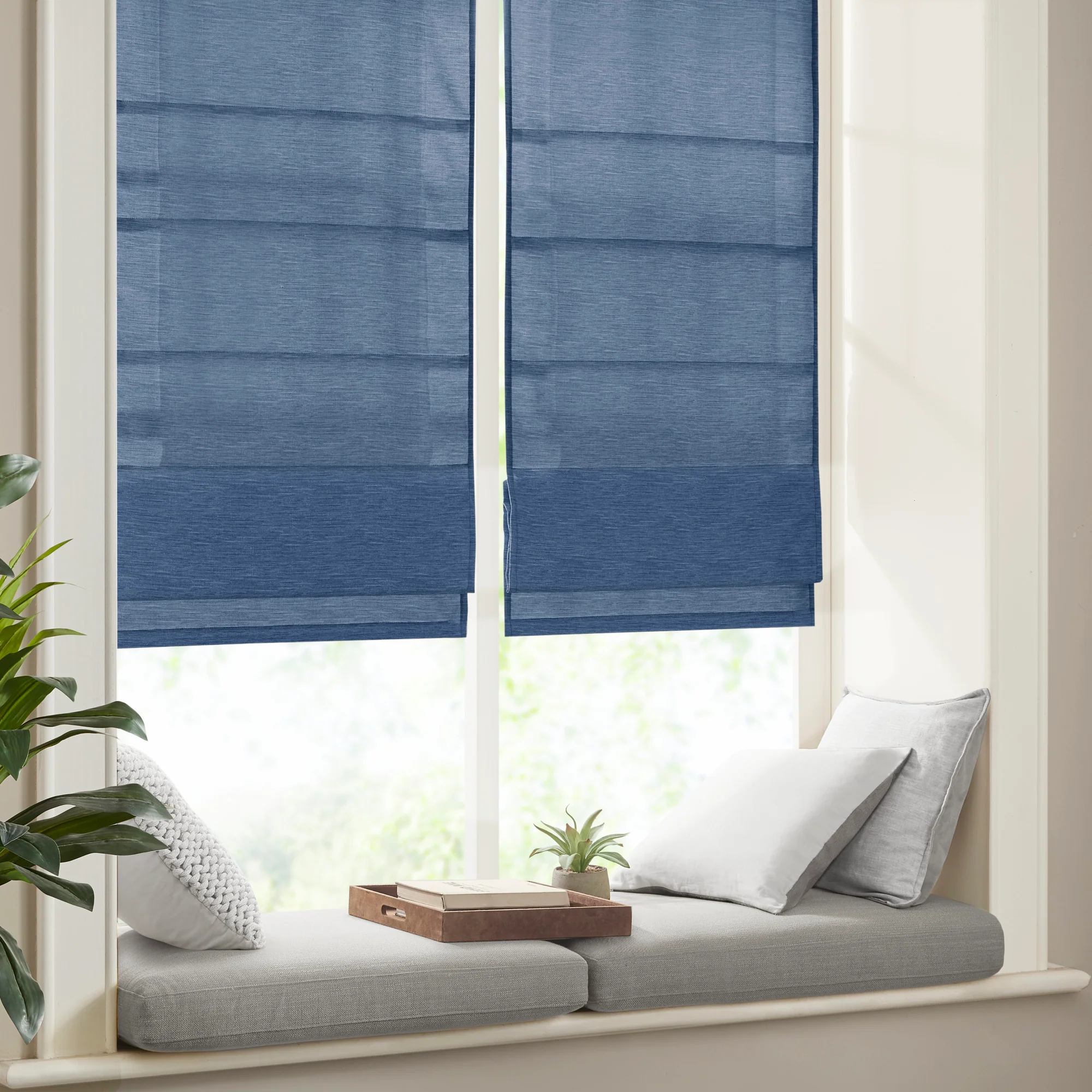 Como Printed Faux Silk Room Darkening Cordless Roman Shade - Image 10