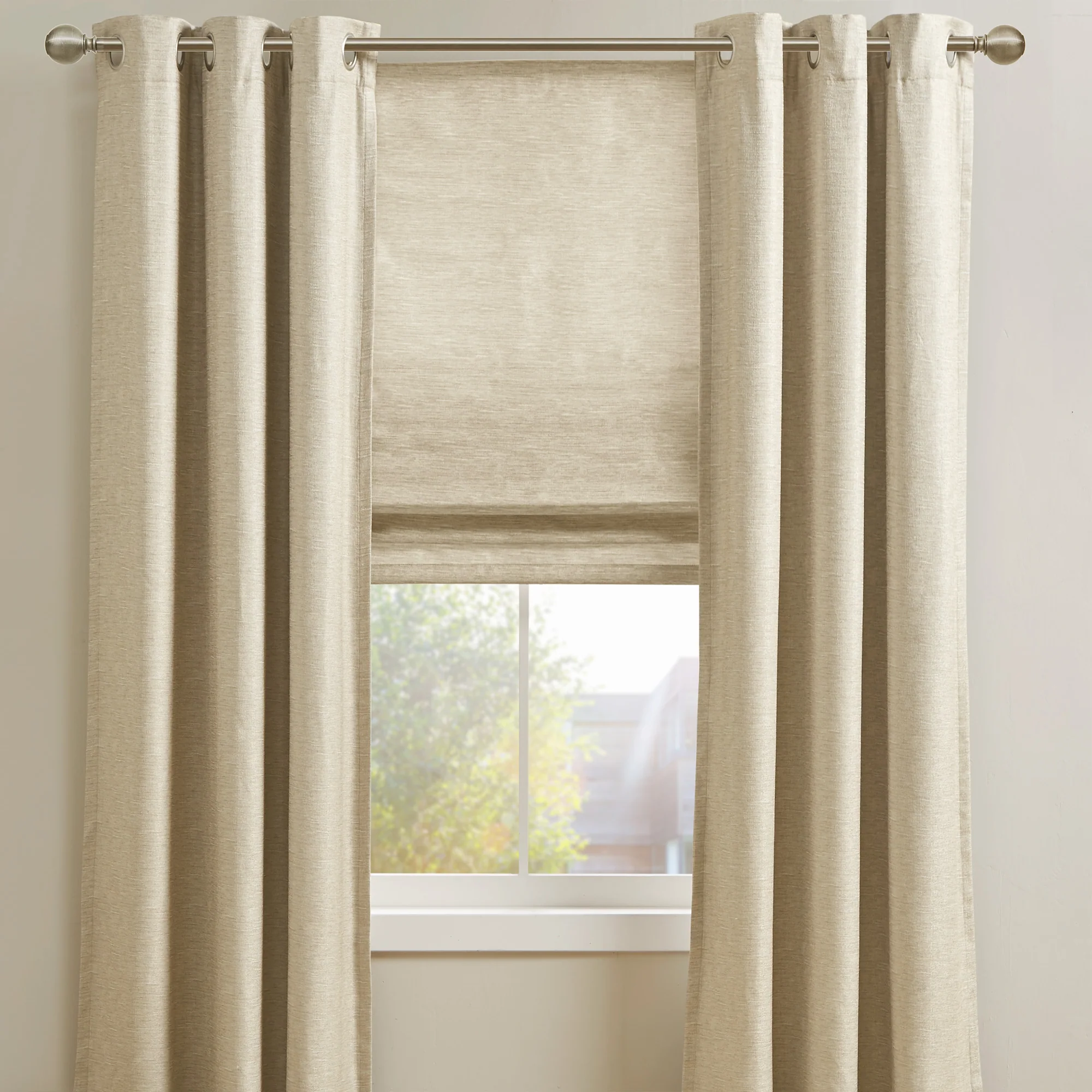Como Printed Faux Silk Room Darkening Cordless Roman Shade - Image 29
