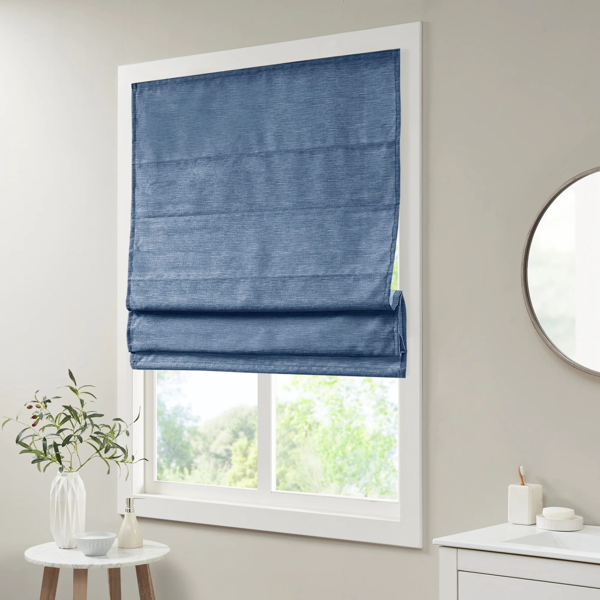 Como Printed Faux Silk Room Darkening Cordless Roman Shade - Image 59