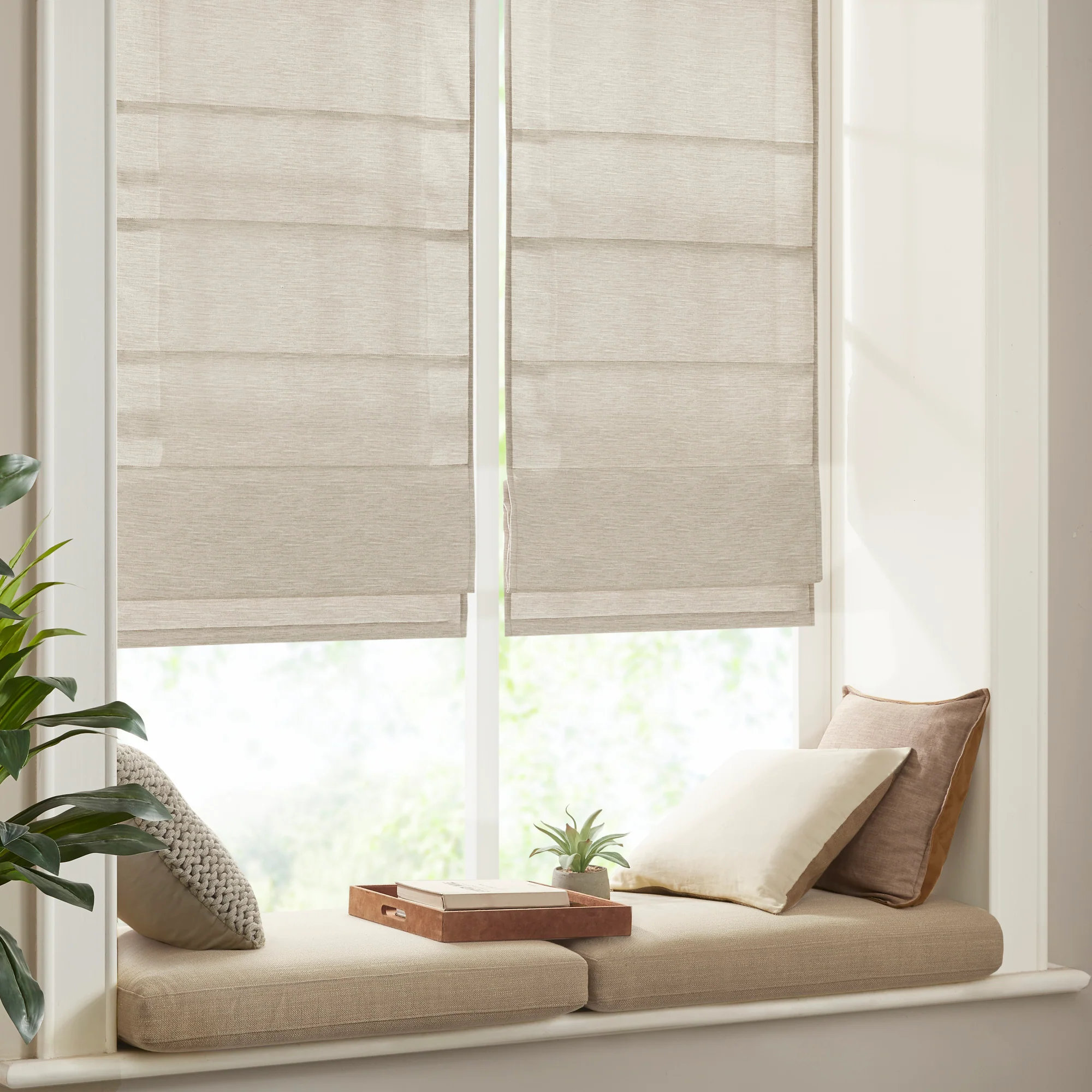 Como Printed Faux Silk Room Darkening Cordless Roman Shade - Image 7