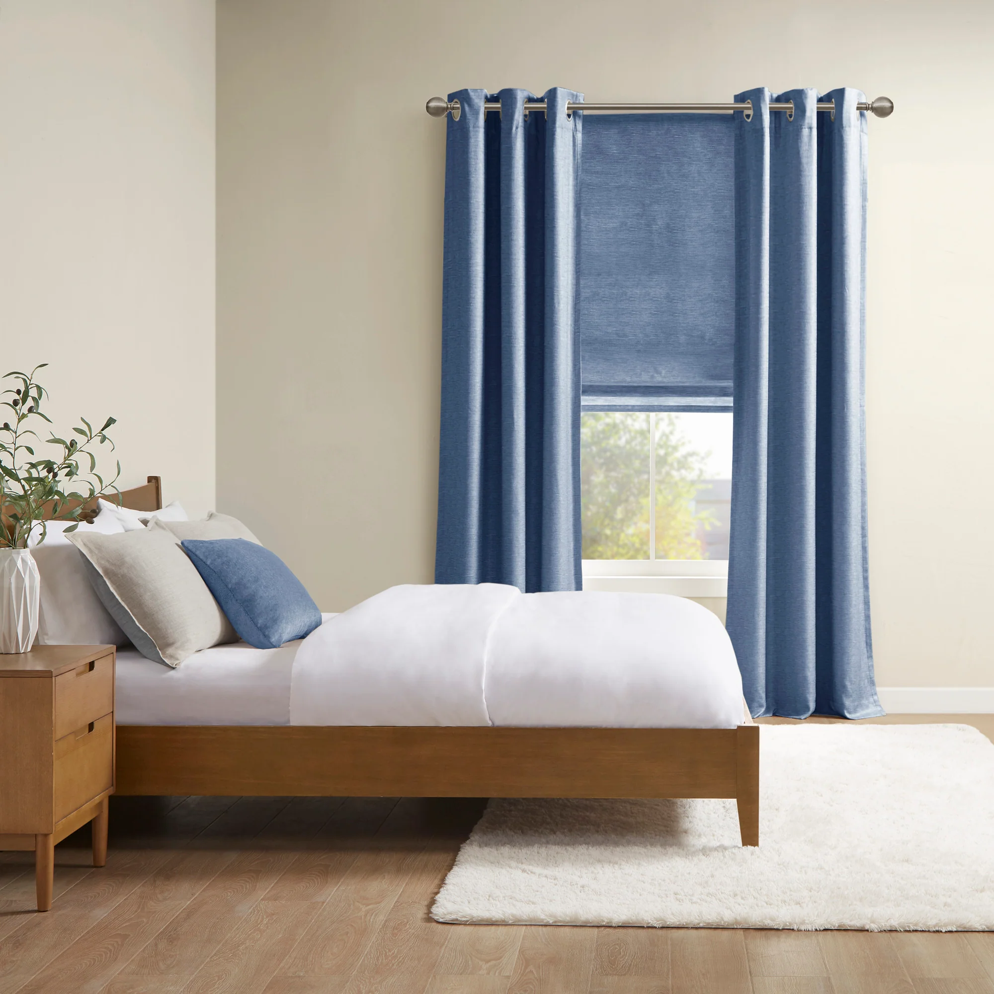 Como Printed Faux Silk Room Darkening Cordless Roman Shade - Image 70