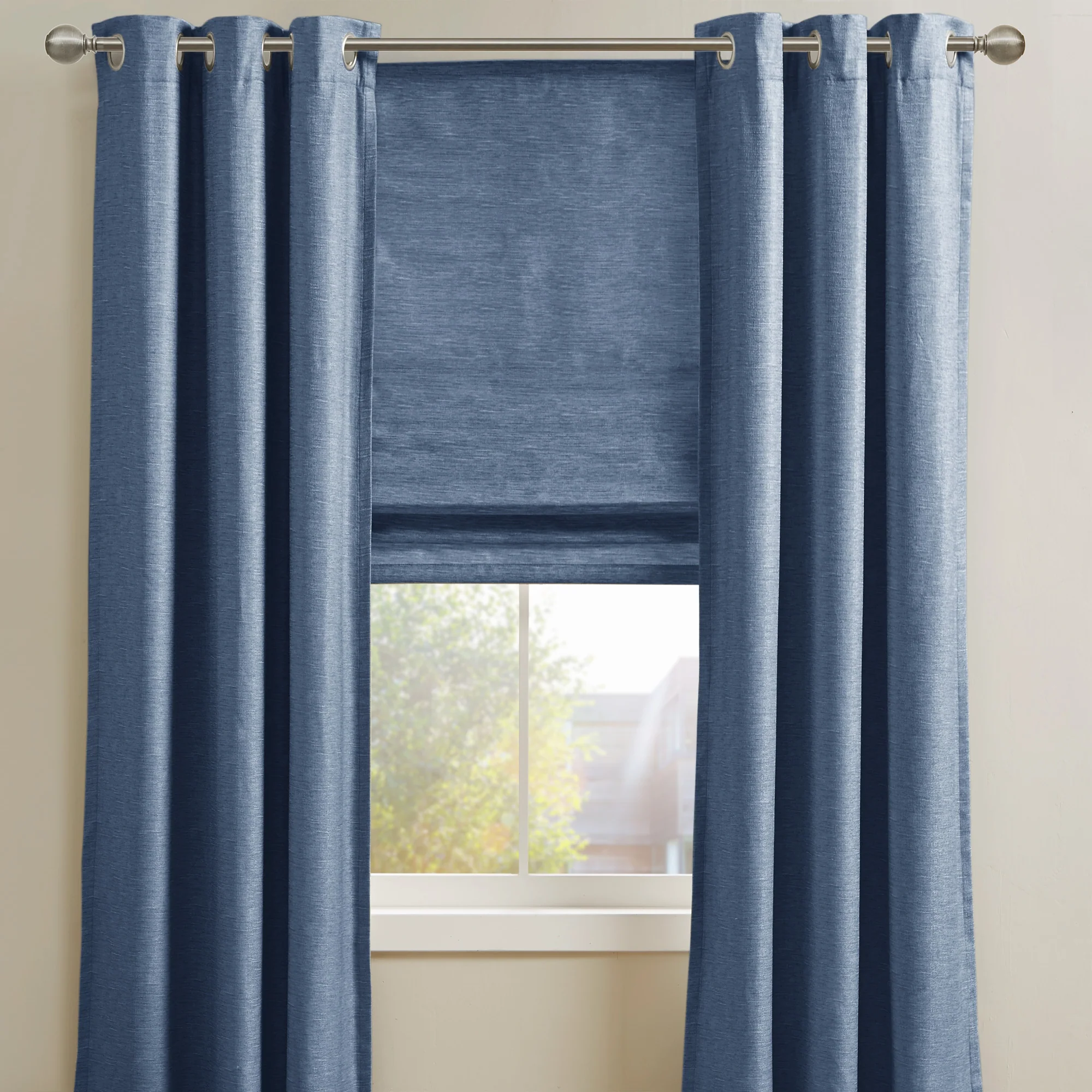 Como Printed Faux Silk Room Darkening Cordless Roman Shade - Image 71
