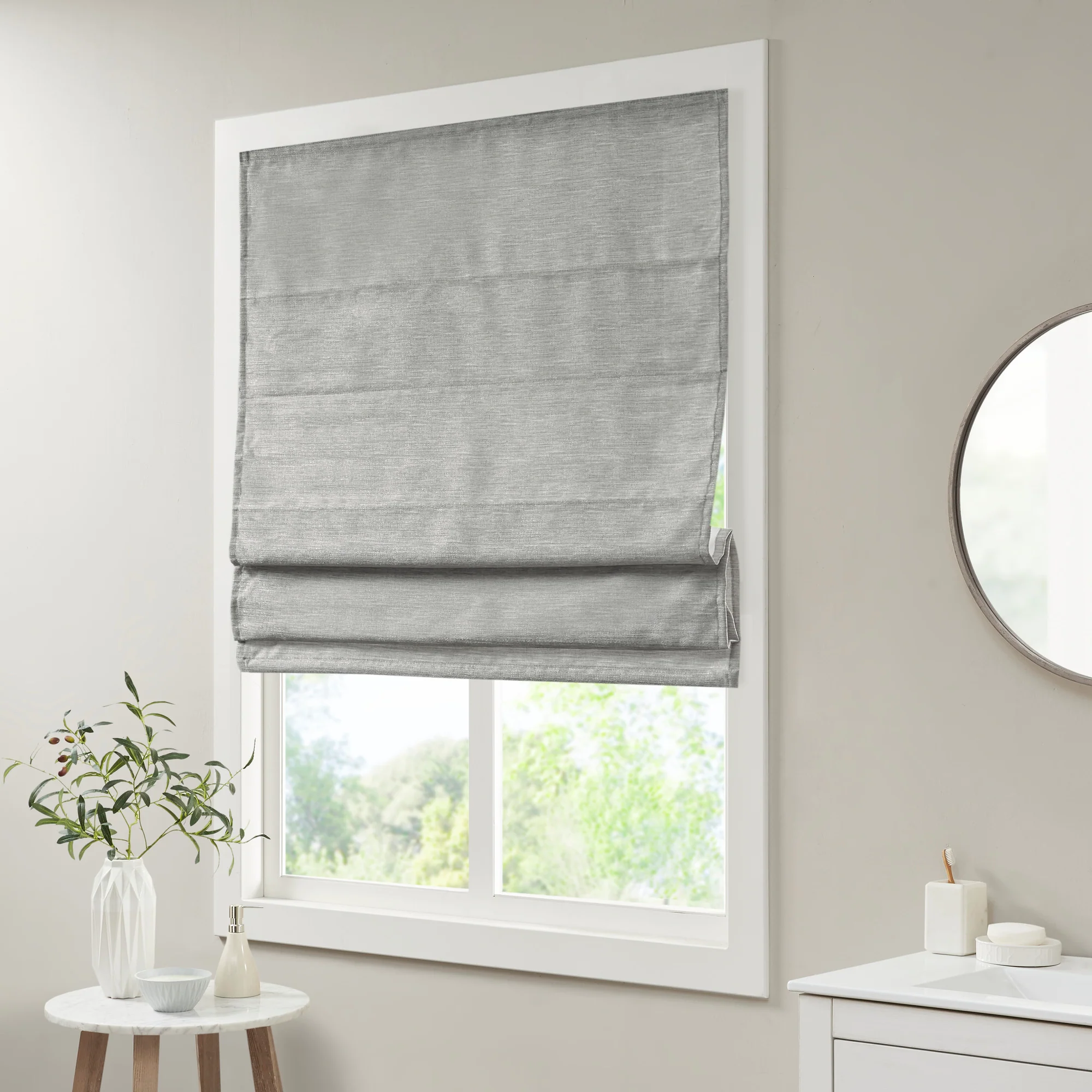 Como Printed Faux Silk Room Darkening Cordless Roman Shade - Image 74