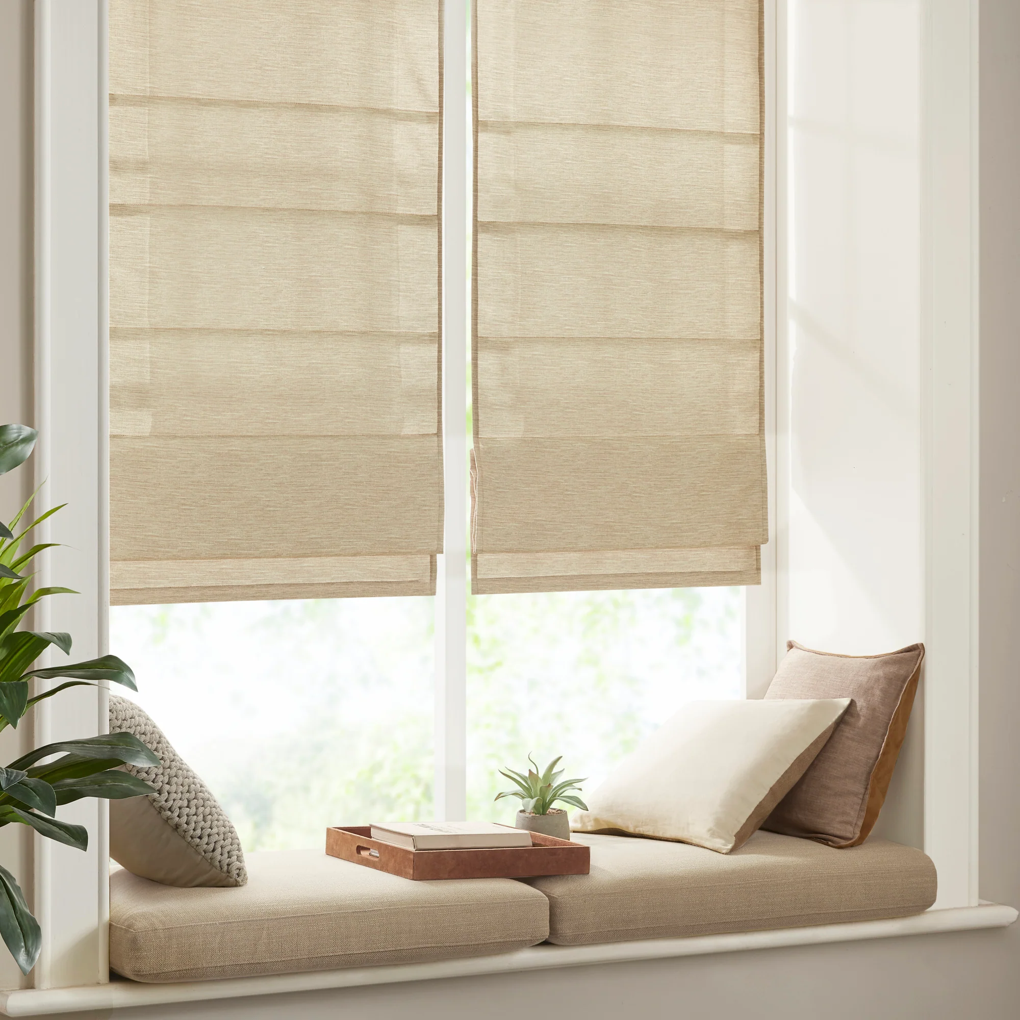 Como Printed Faux Silk Room Darkening Cordless Roman Shade - Image 8