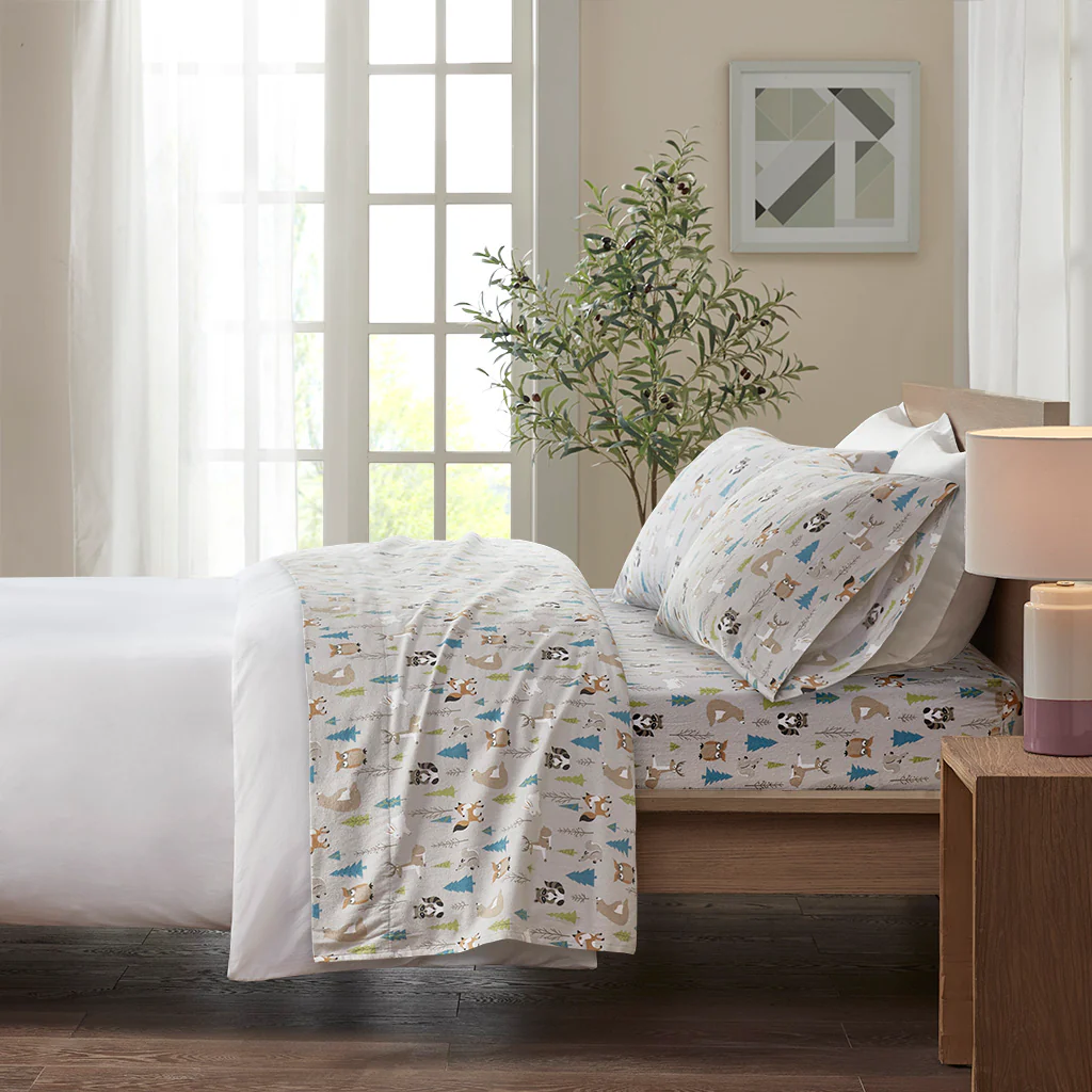 Cozy Cotton Flannel Printed Sheet Set - Image 35