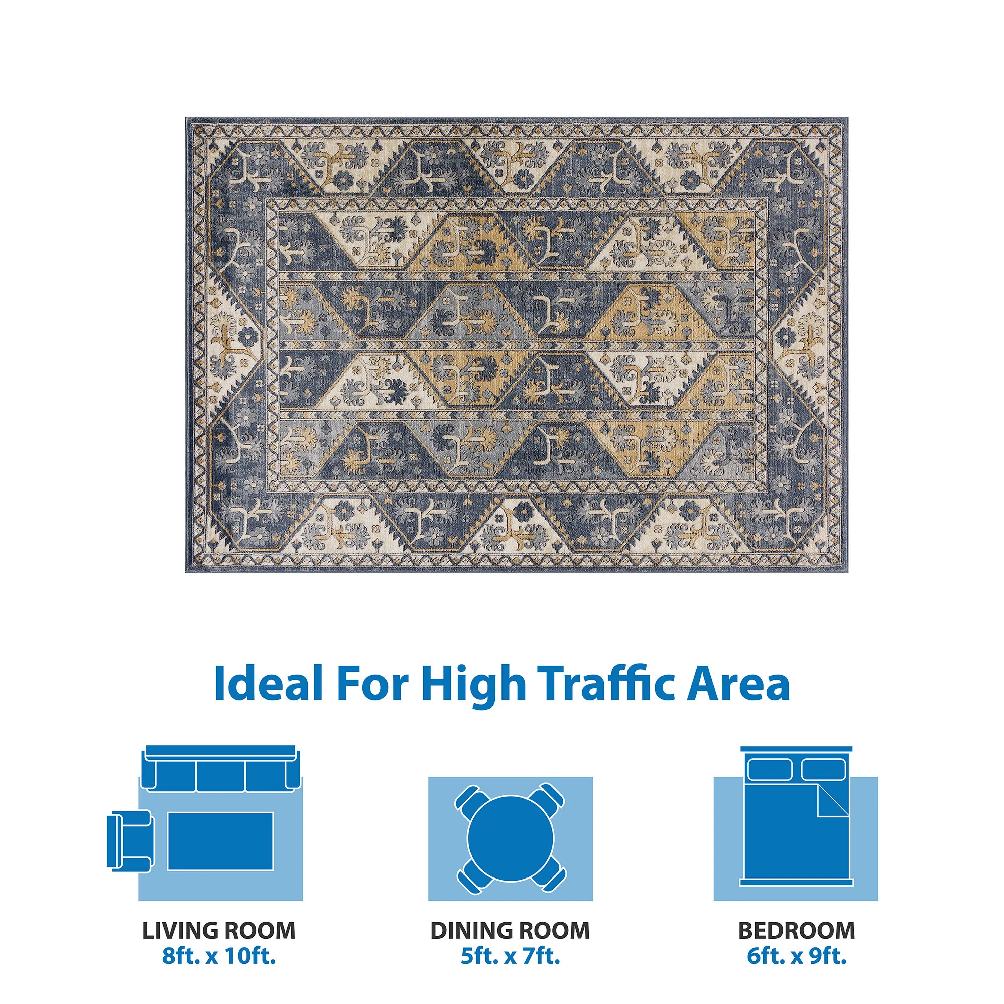 Dakota Tiled Border Area Rug - Image 25