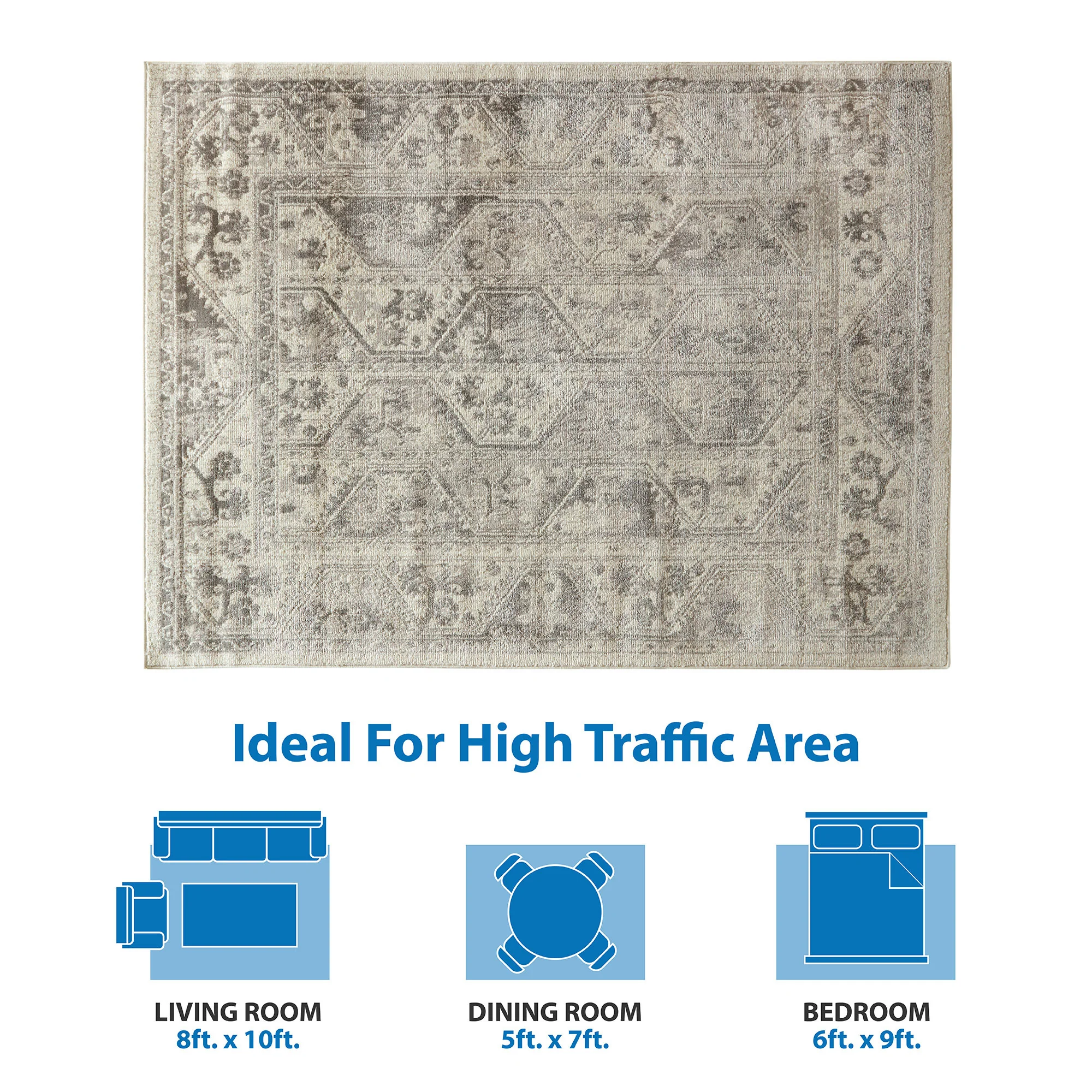 Dakota Tiled Border Area Rug - Image 9