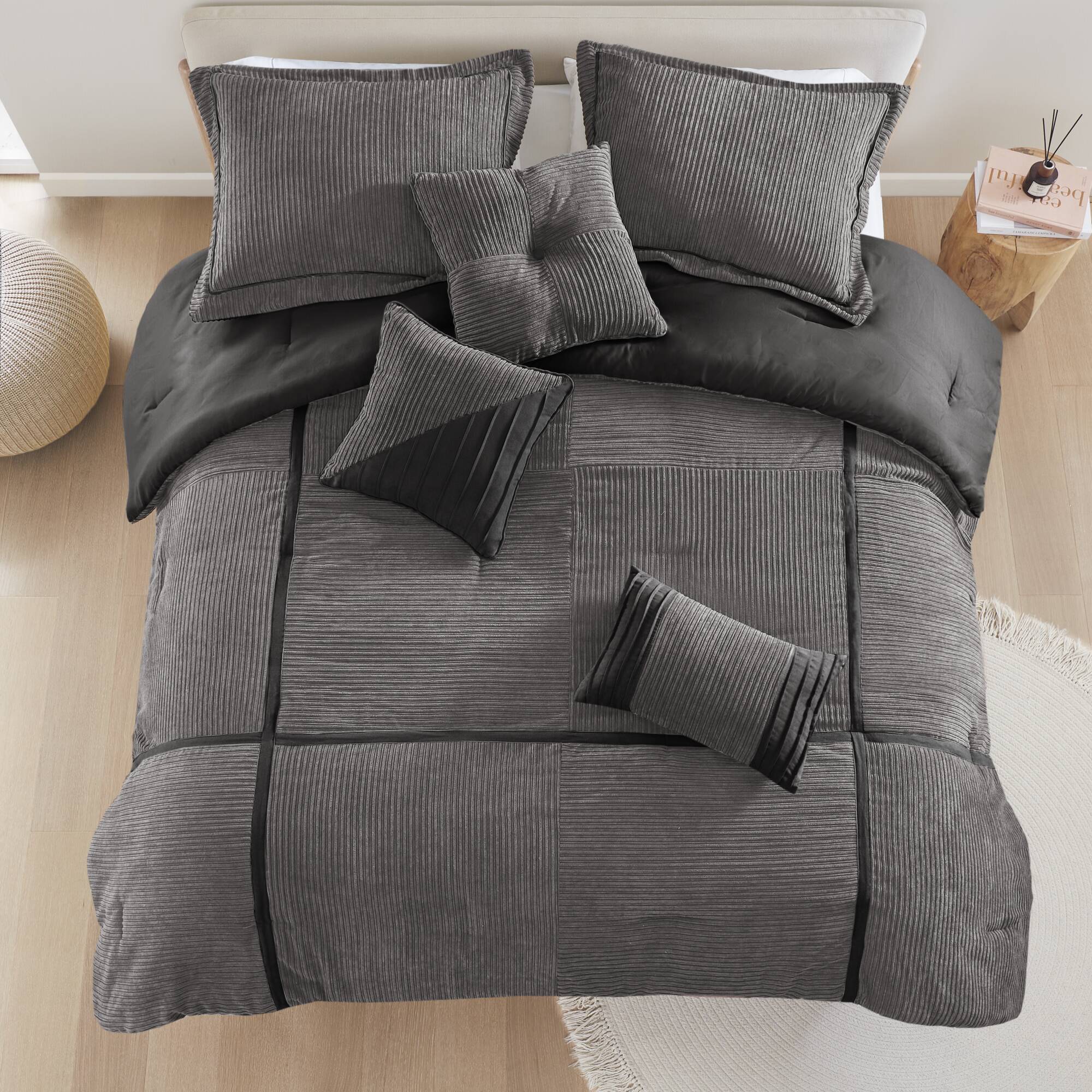 Dallas 7-Piece Micro Corduroy Comforter Set - Image 7