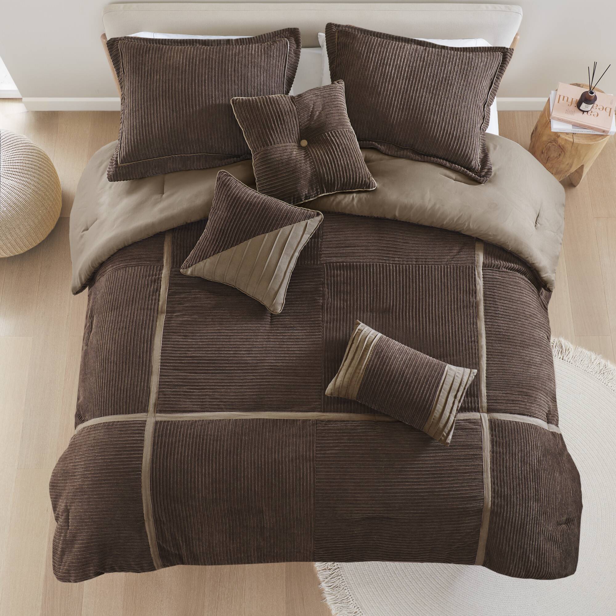 Dallas 7-Piece Micro Corduroy Comforter Set - Image 8