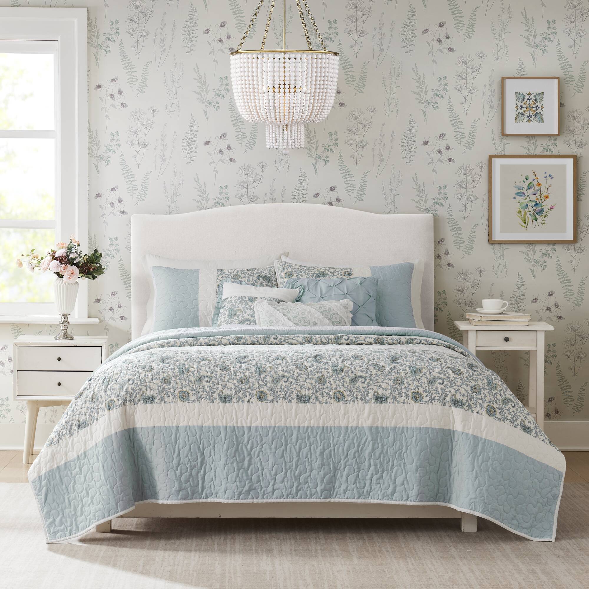 Dawn 6-Piece Cotton Percale Quilt Set with Throw Pillows - Image 10