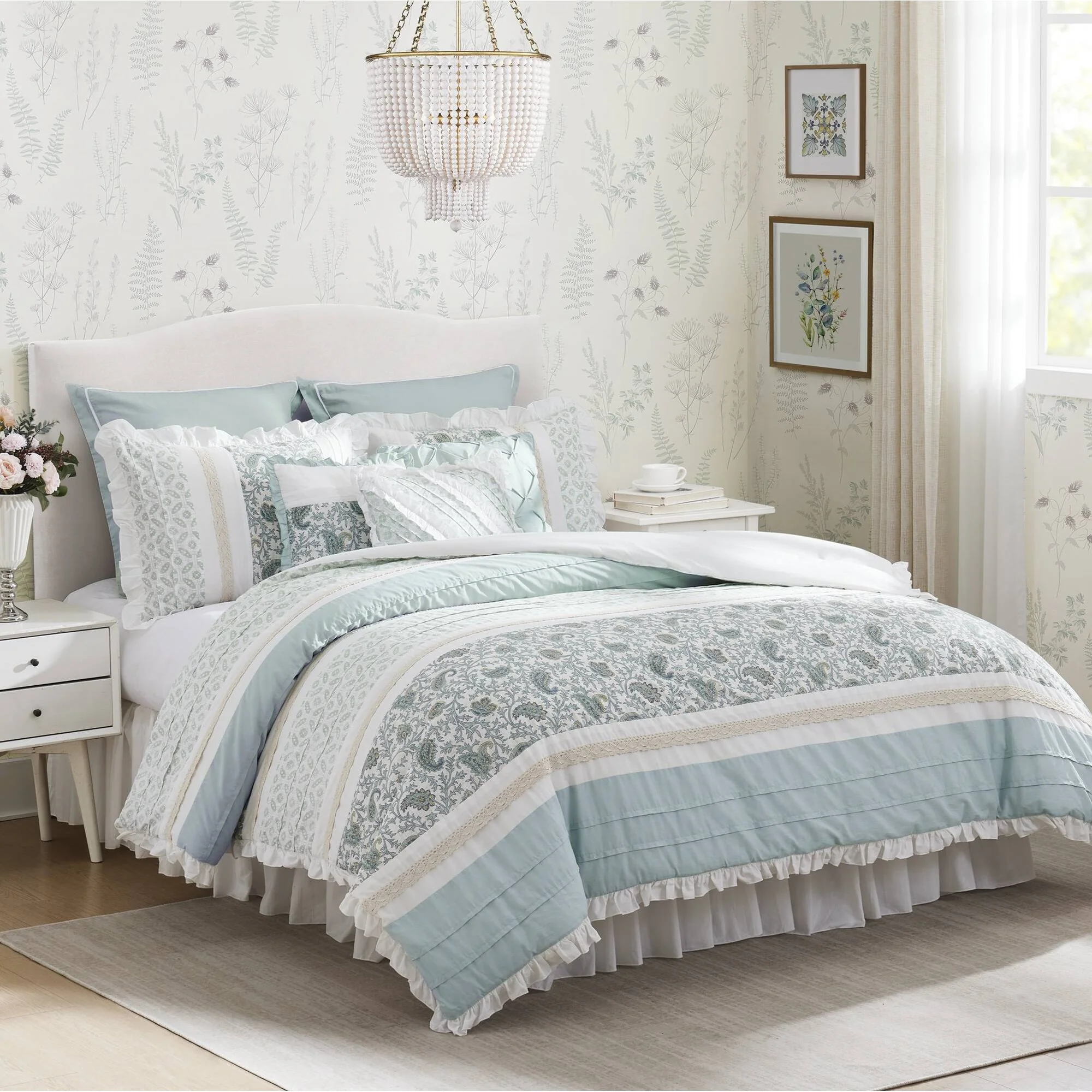 Dawn 9-Piece Cotton Percale Comforter Set - Image 15