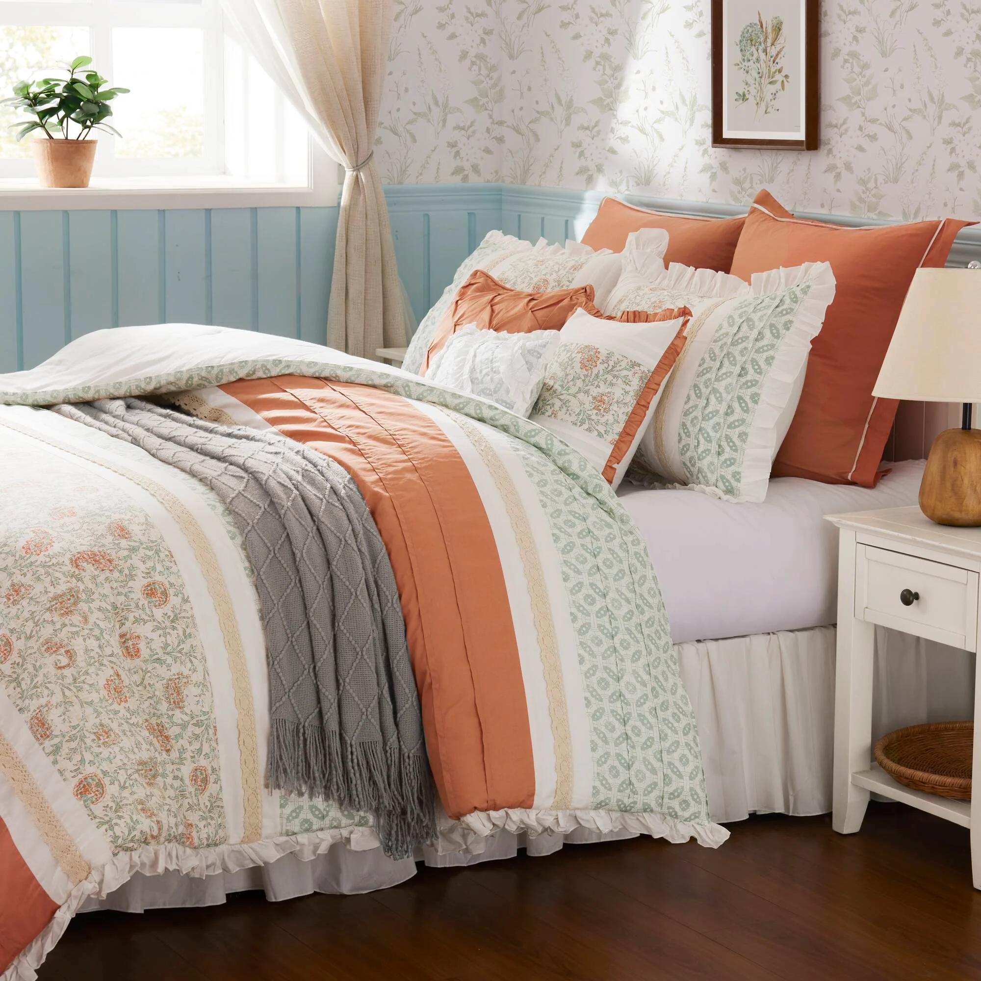 Dawn 9-Piece Cotton Percale Comforter Set - Image 24