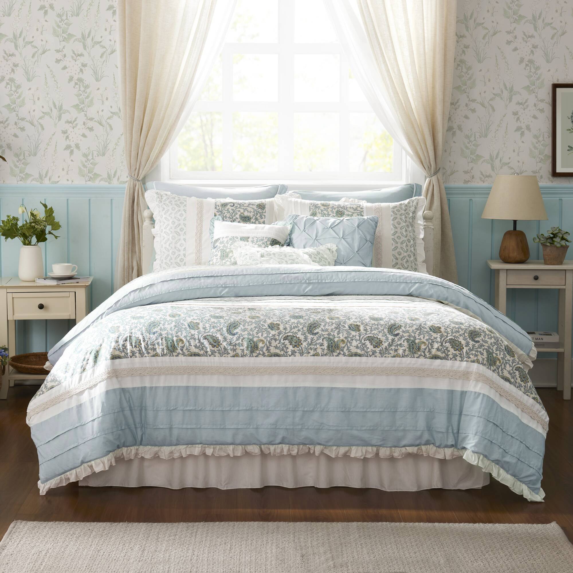 Dawn 9-Piece Cotton Percale Comforter Set - Image 25