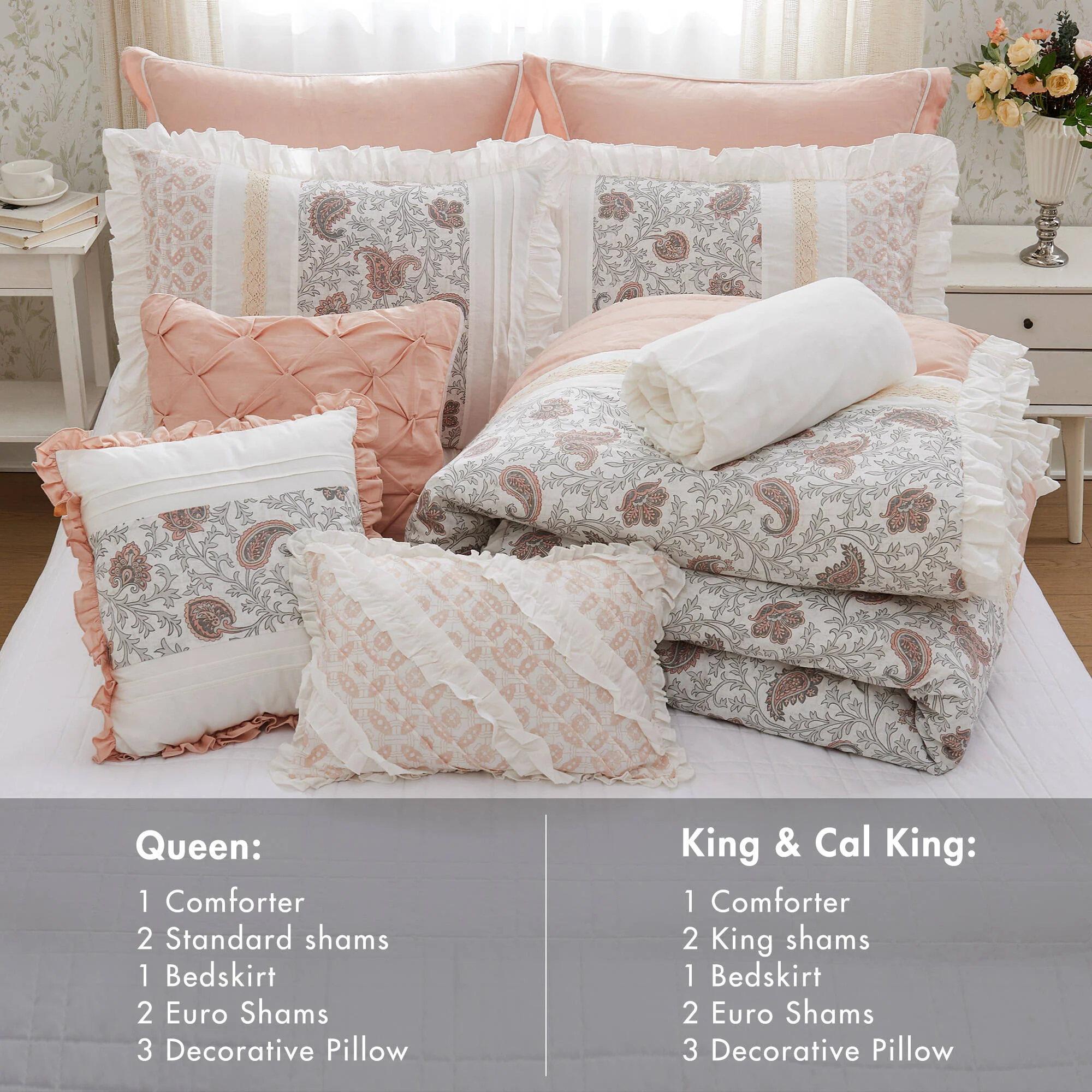 Dawn 9-Piece Cotton Percale Comforter Set - Image 27