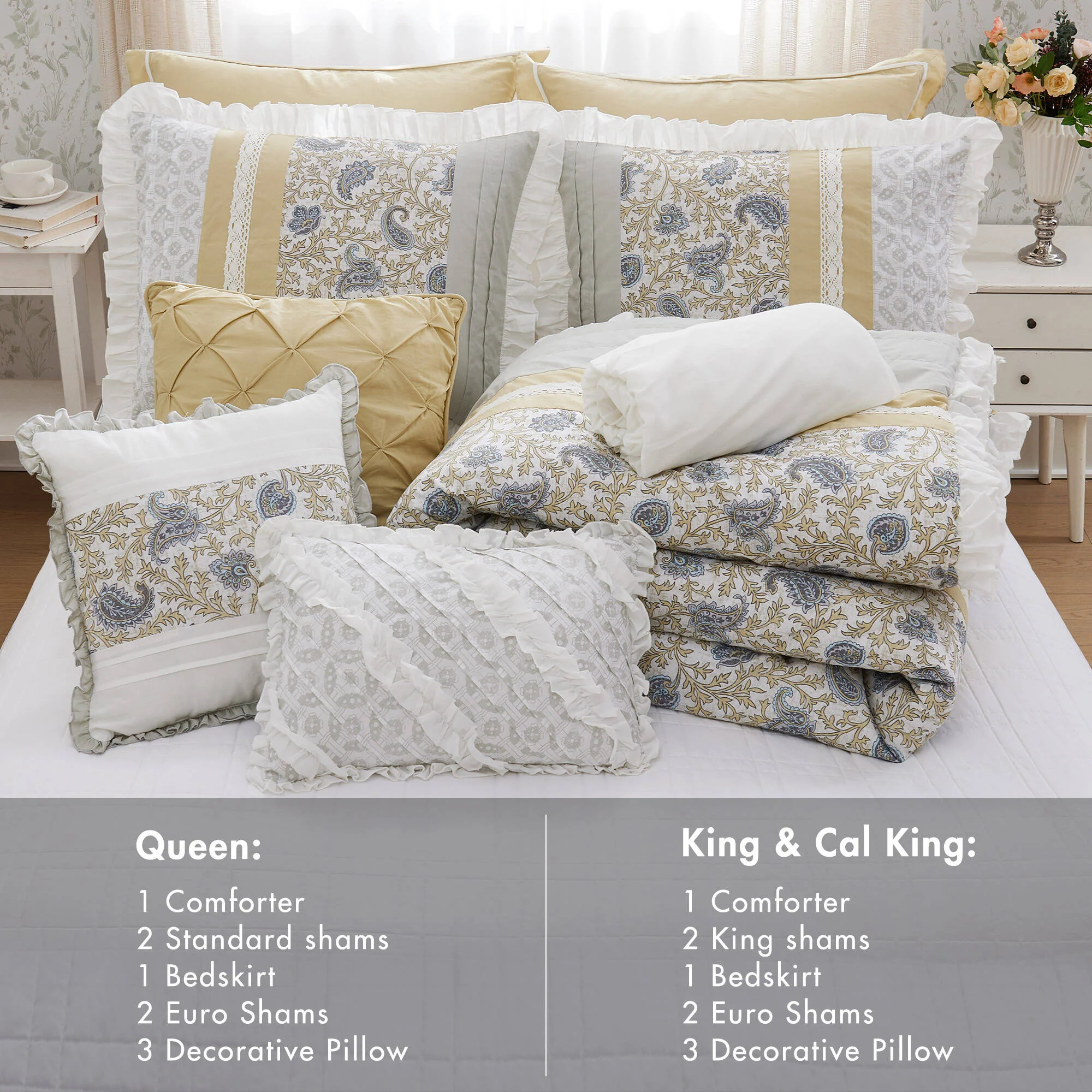Dawn 9-Piece Cotton Percale Comforter Set - Image 28