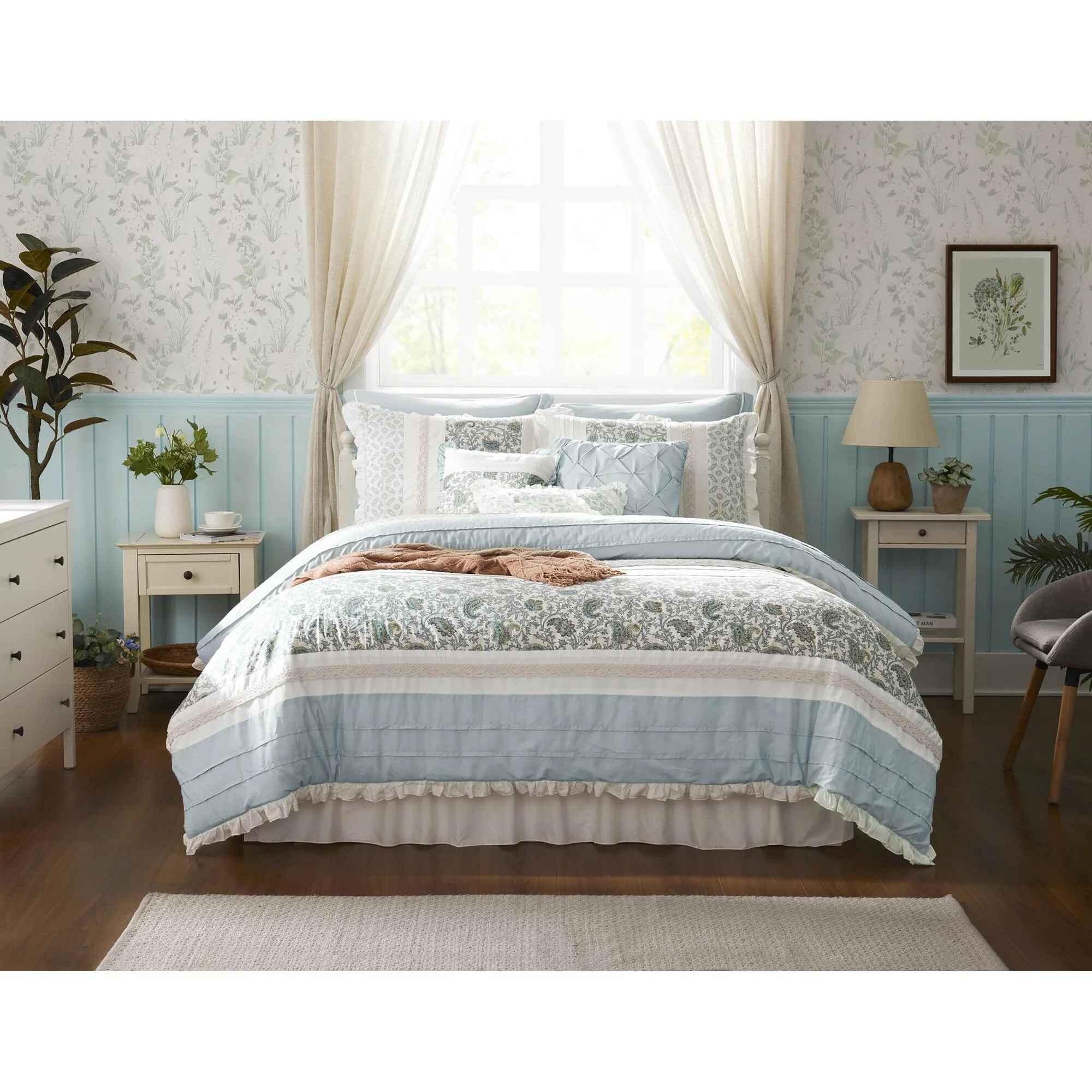 Dawn 9-Piece Cotton Percale Comforter Set - Image 30