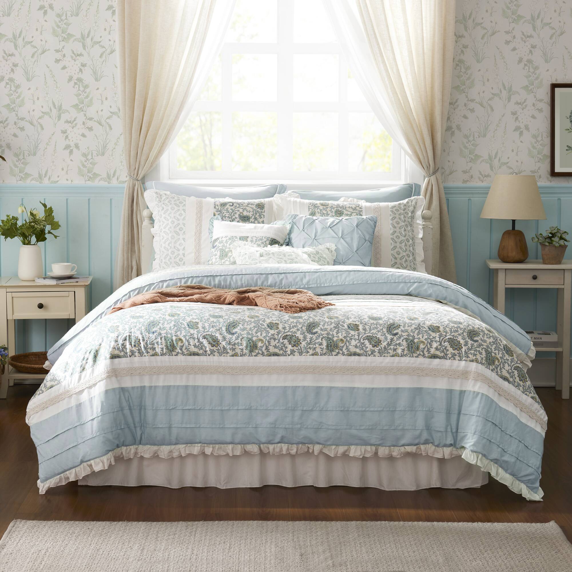 Dawn 9-Piece Cotton Percale Comforter Set - Image 35