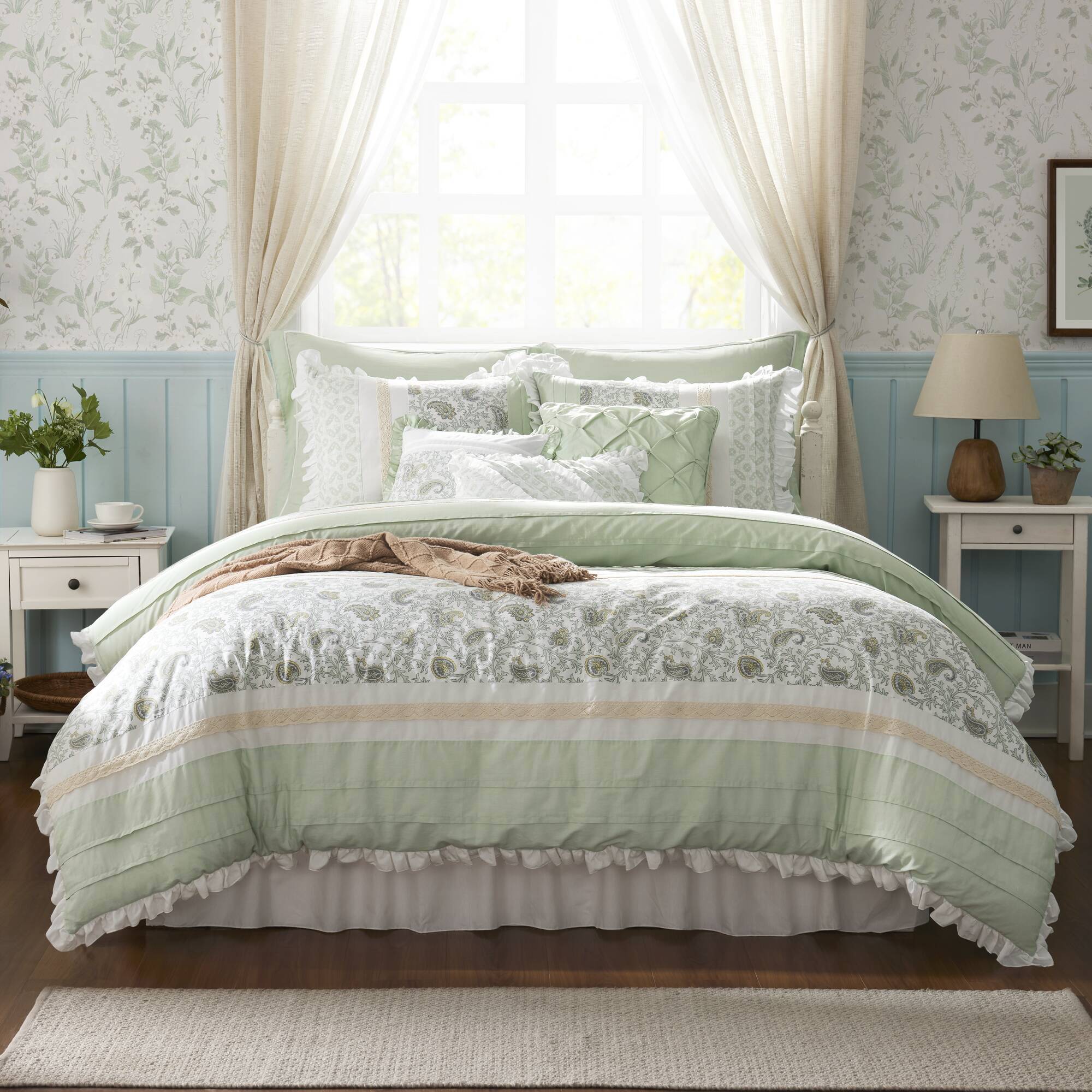 Dawn 9-Piece Cotton Percale Comforter Set - Image 36
