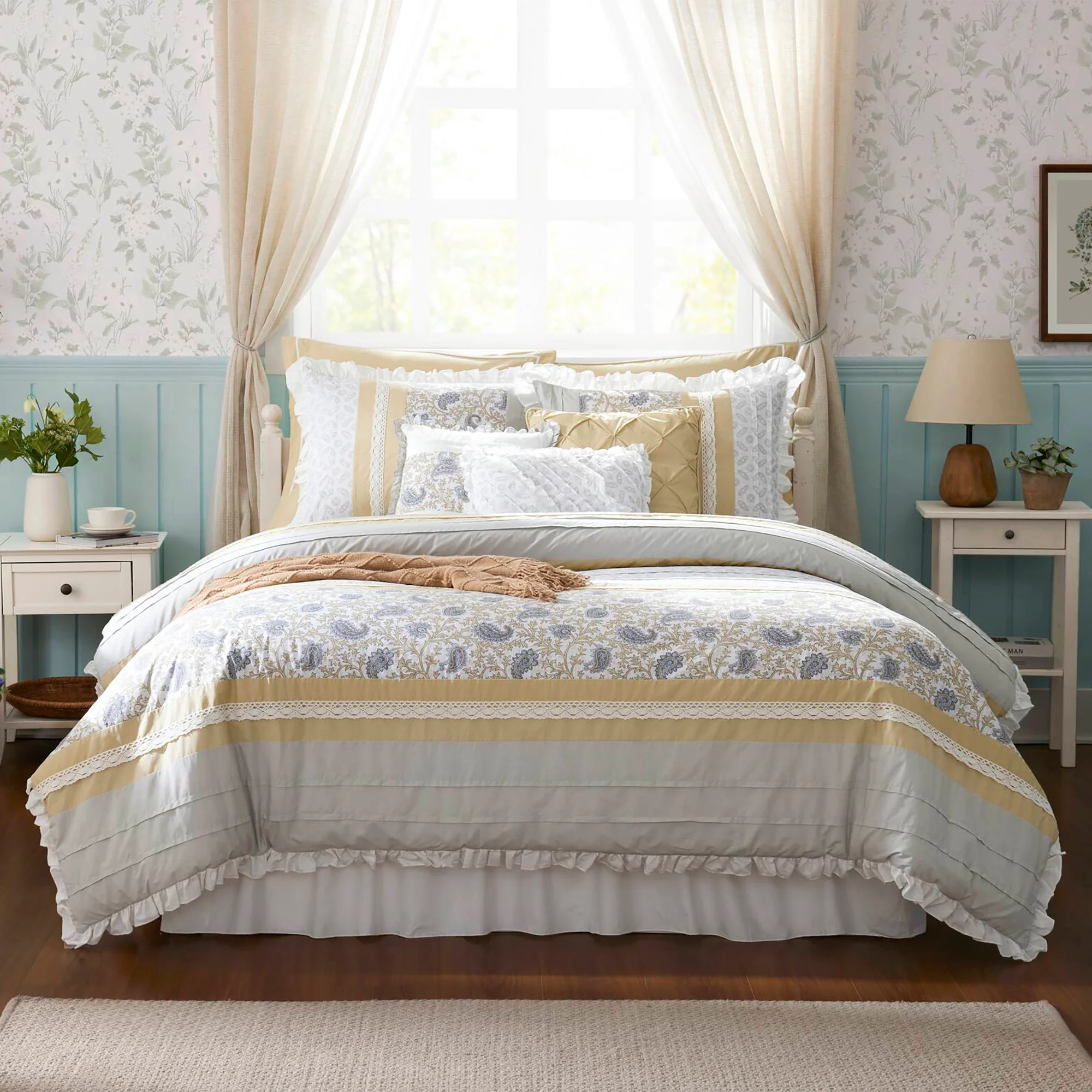 Dawn 9-Piece Cotton Percale Comforter Set - Image 4