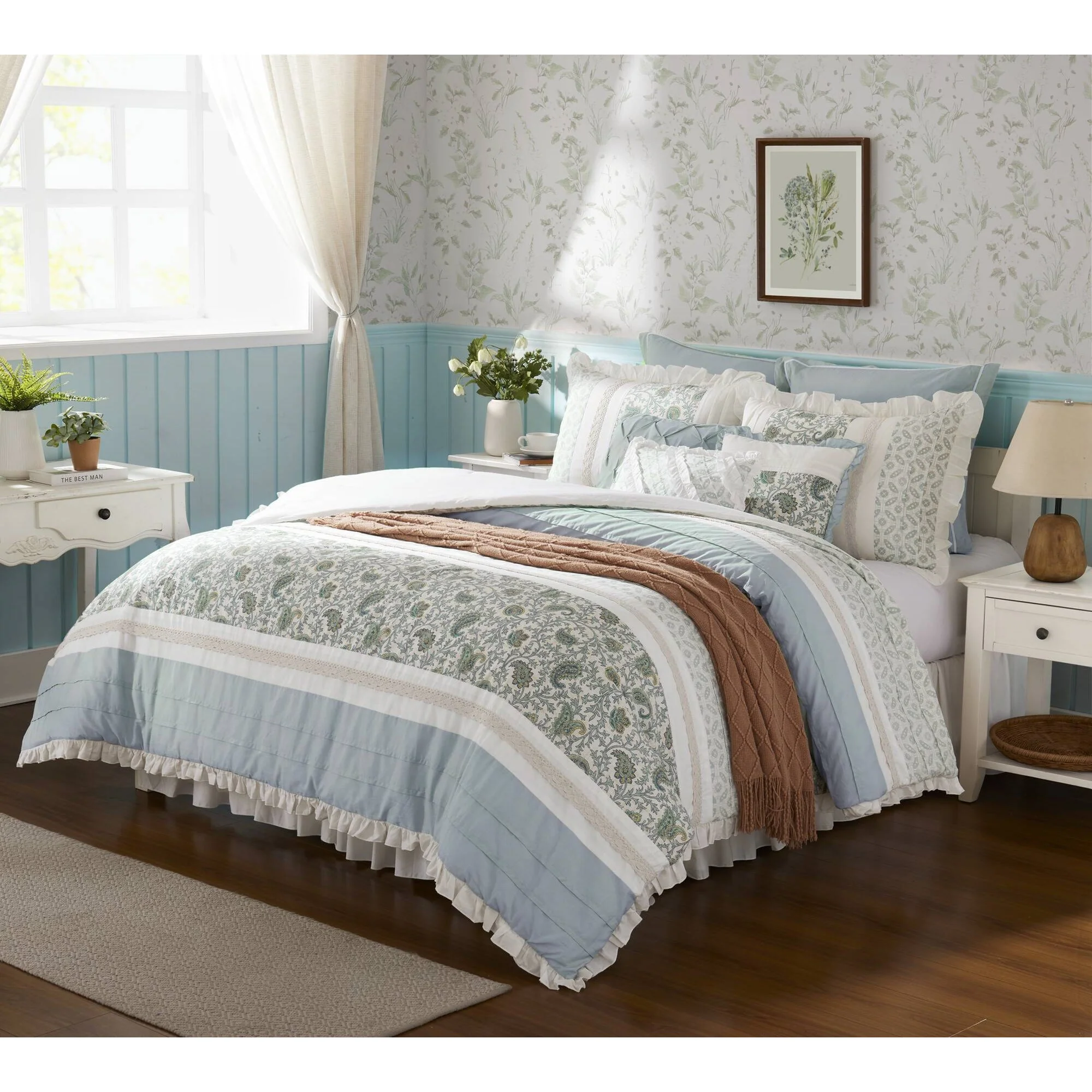Dawn 9-Piece Cotton Percale Comforter Set - Image 40