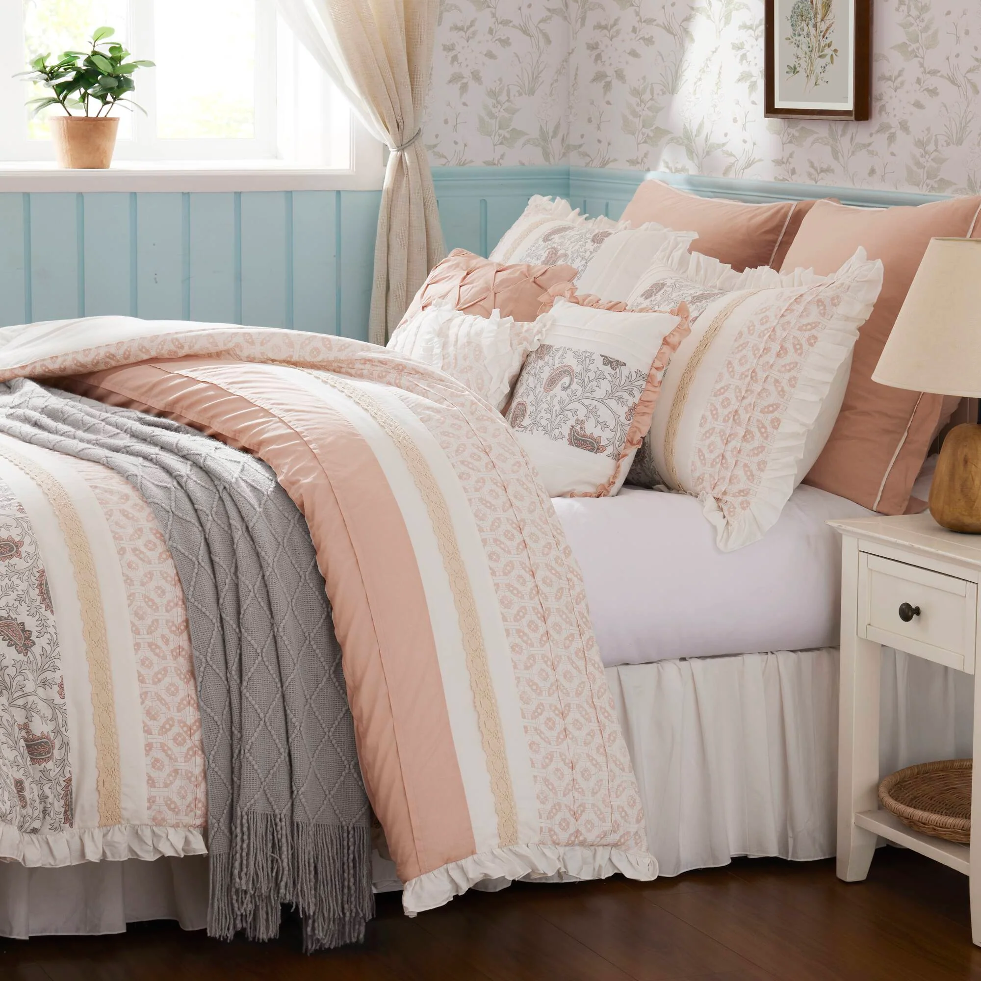 Dawn 9-Piece Cotton Percale Comforter Set - Image 42
