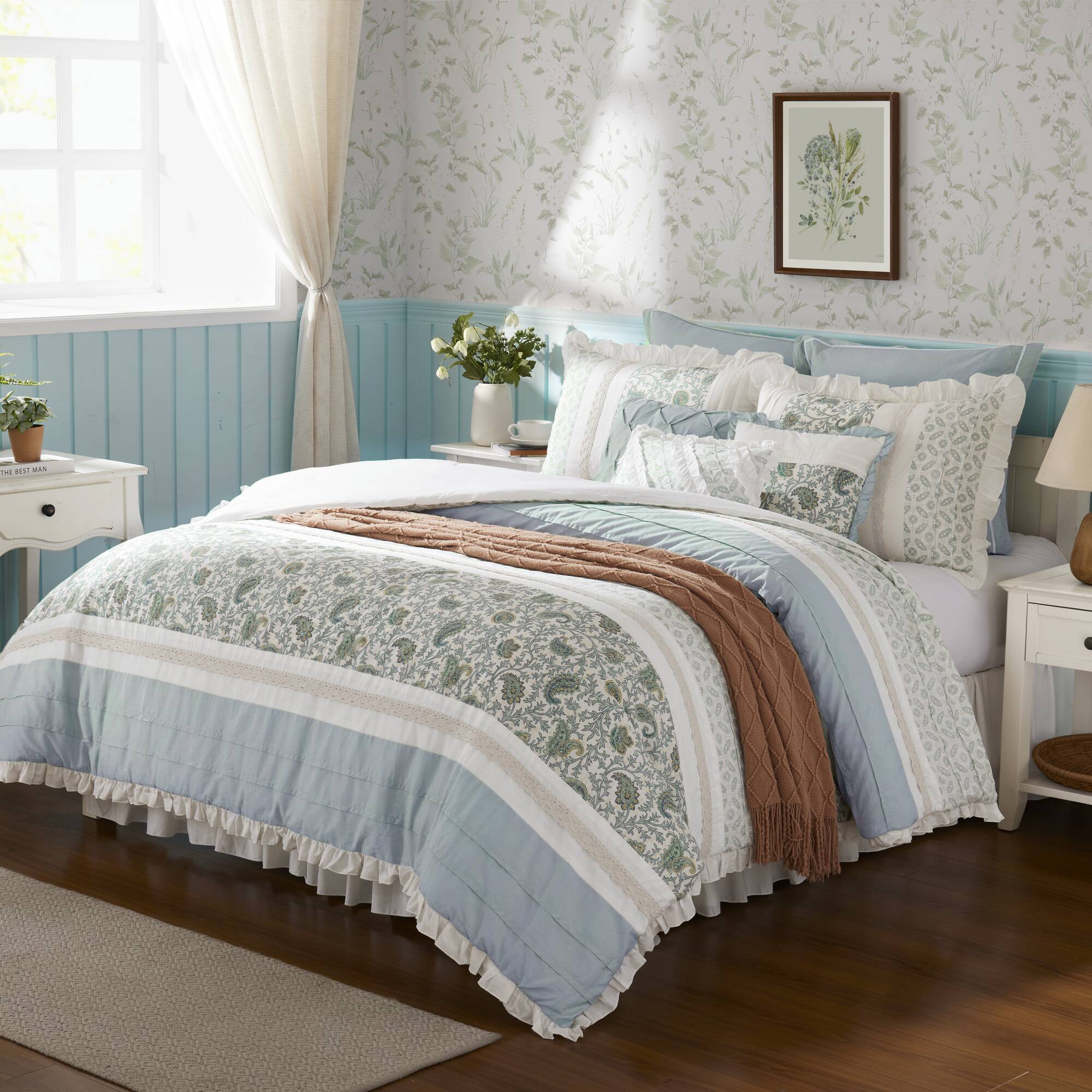 Dawn 9-Piece Cotton Percale Comforter Set - Image 45
