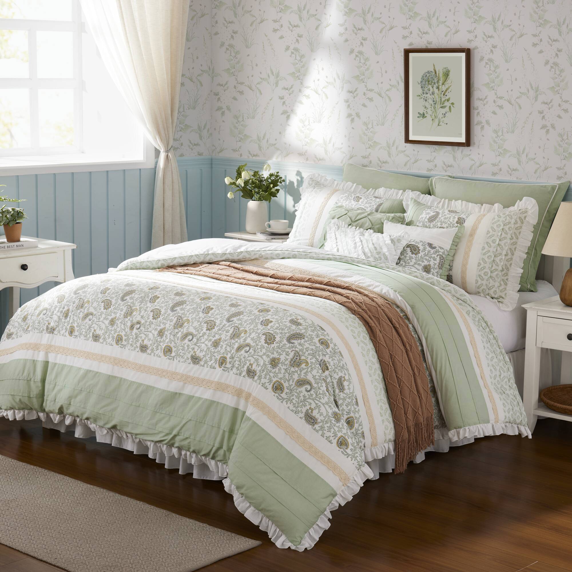 Dawn 9-Piece Cotton Percale Comforter Set - Image 46