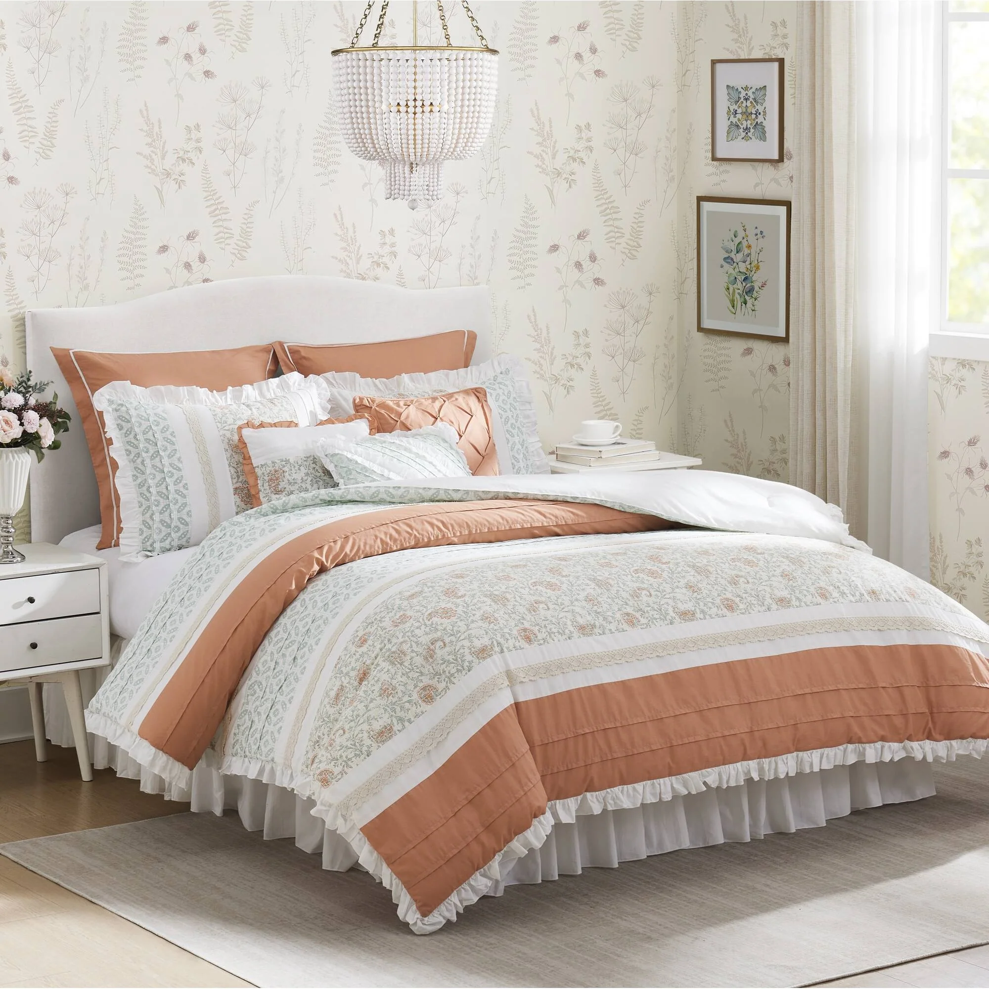 Dawn 9-Piece Cotton Percale Comforter Set - Image 49