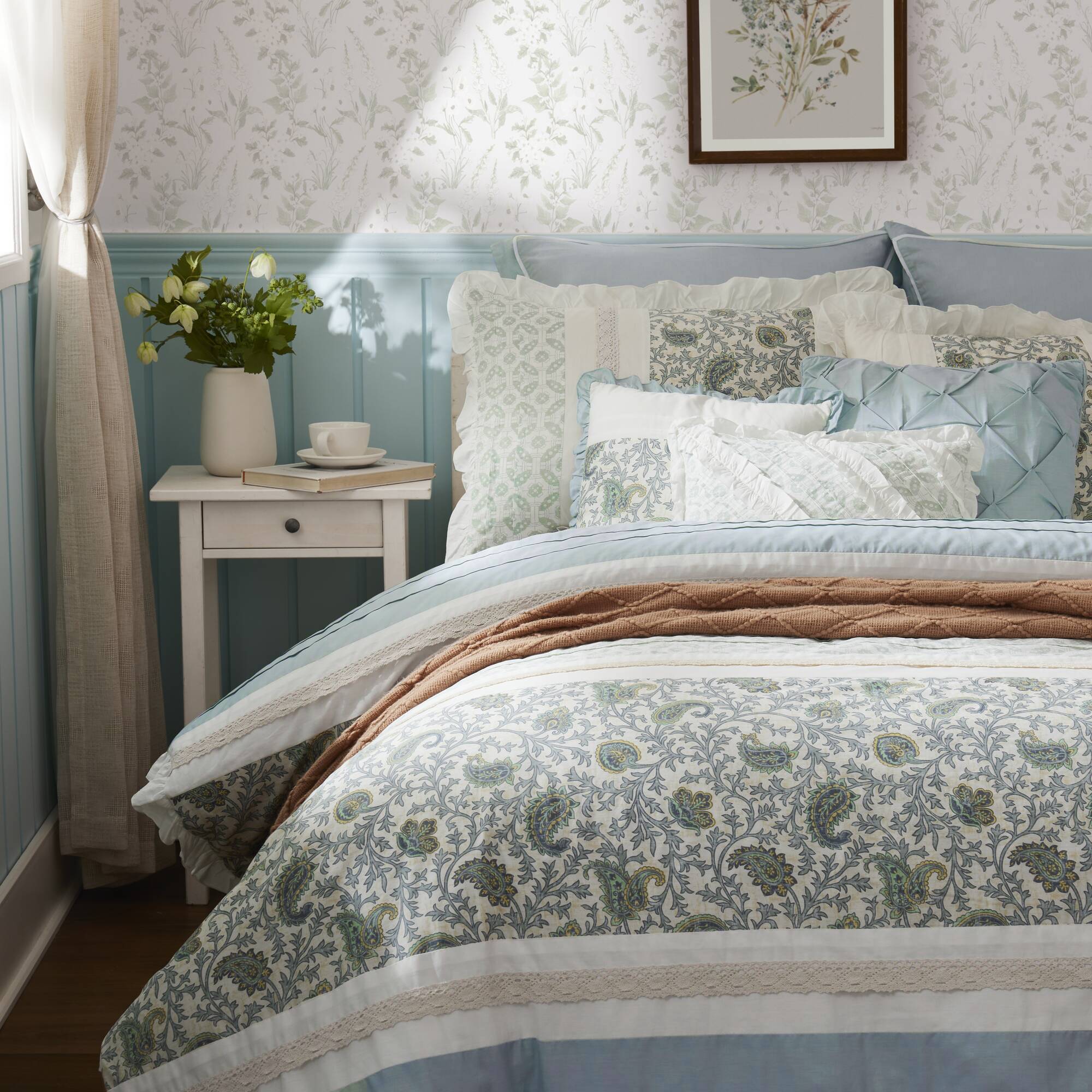 Dawn 9-Piece Cotton Percale Comforter Set - Image 50