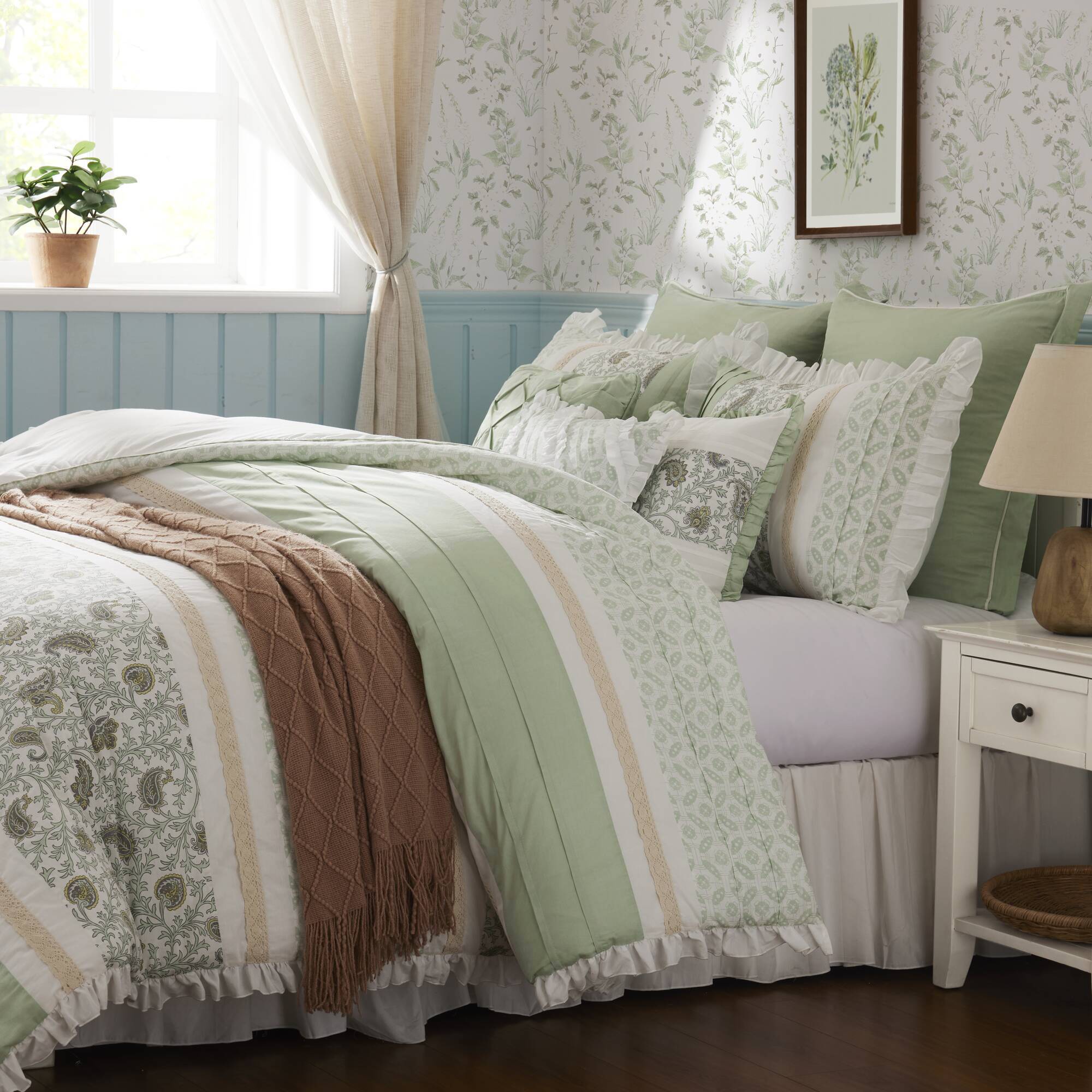 Dawn 9-Piece Cotton Percale Comforter Set - Image 51