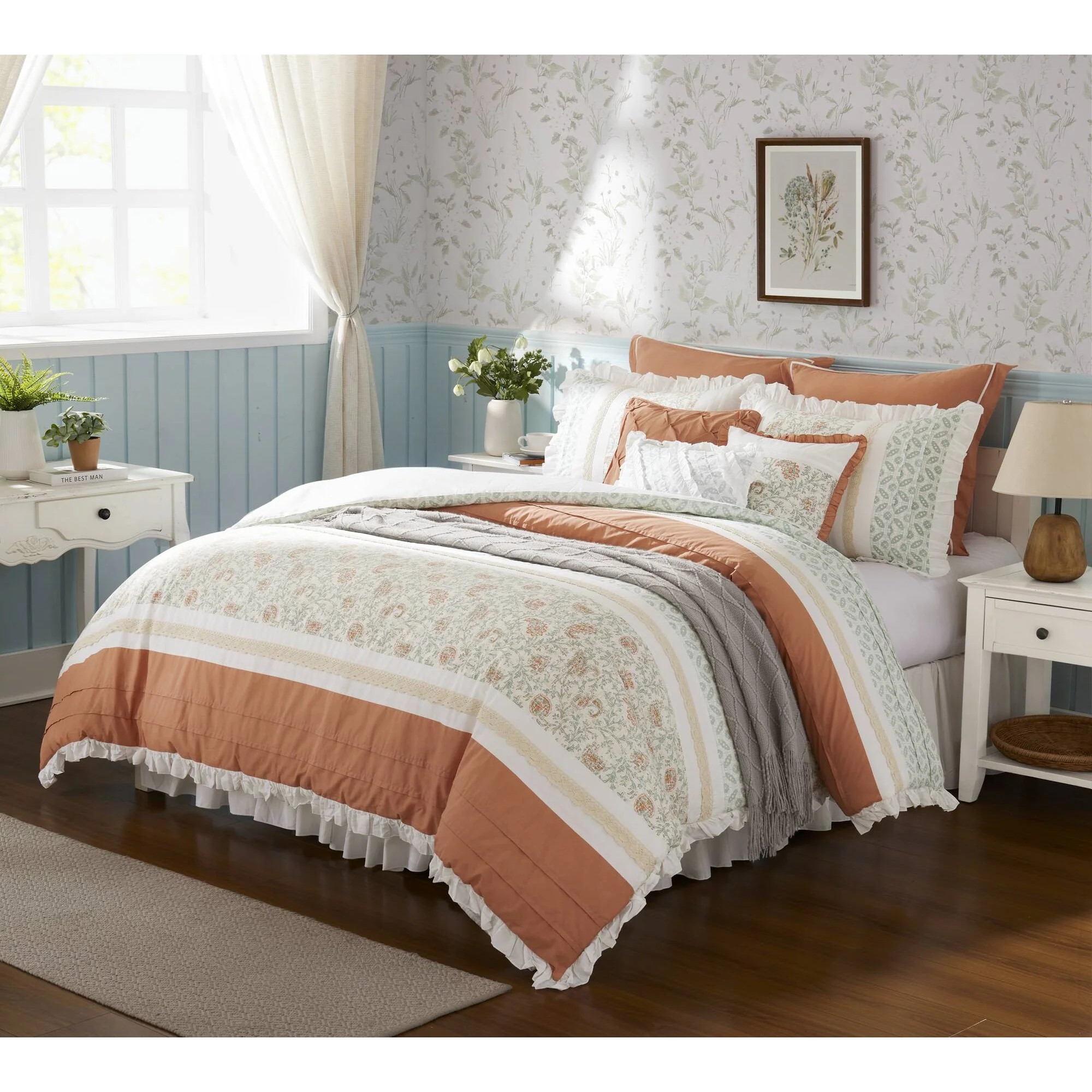 Dawn 9-Piece Cotton Percale Comforter Set - Image 54