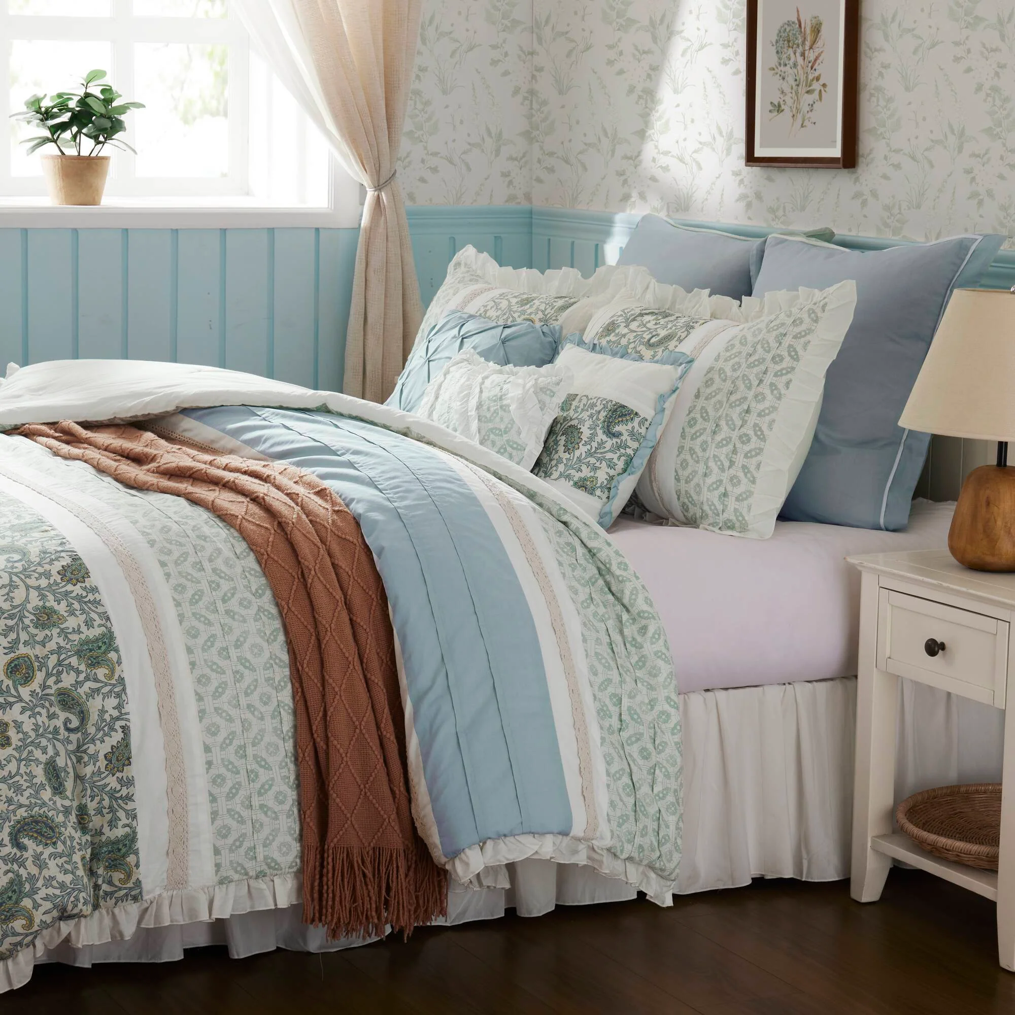 Dawn 9-Piece Cotton Percale Comforter Set - Image 59