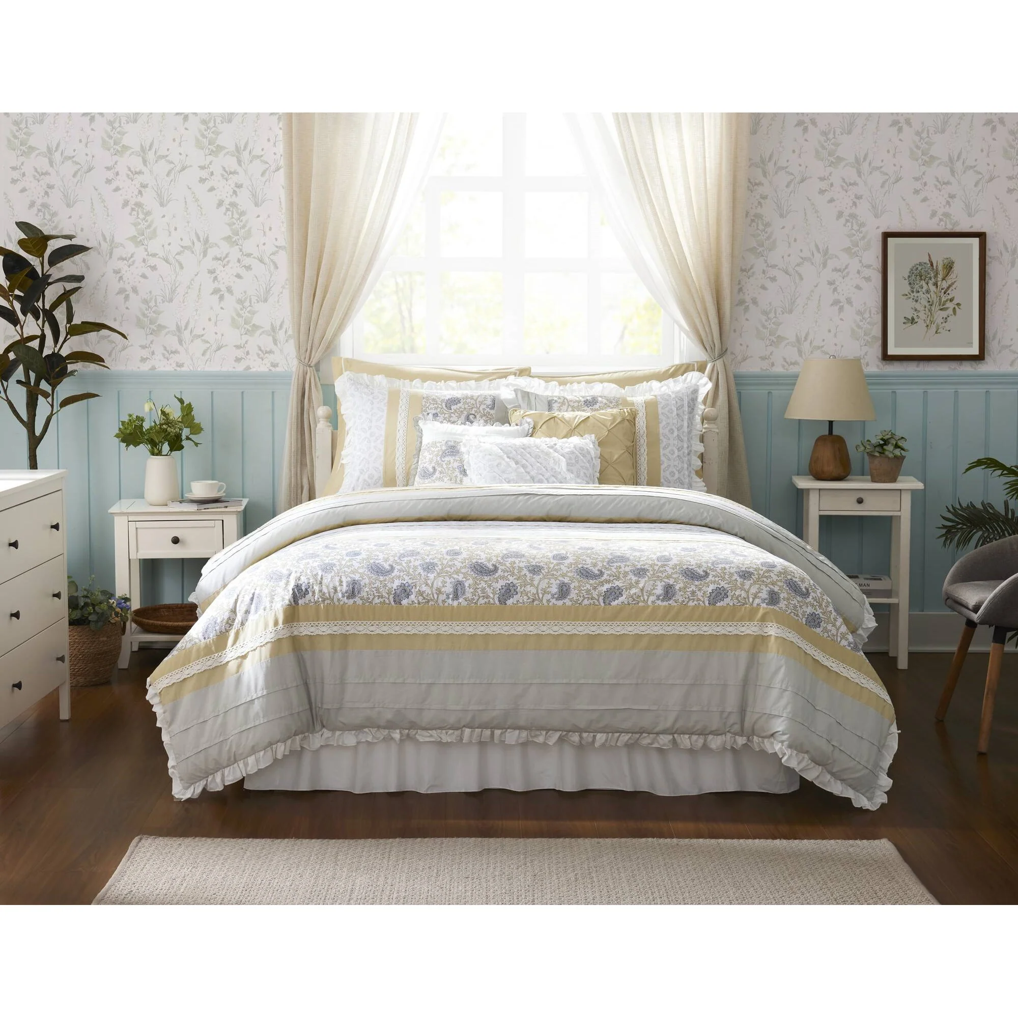 Dawn 9-Piece Cotton Percale Comforter Set - Image 73