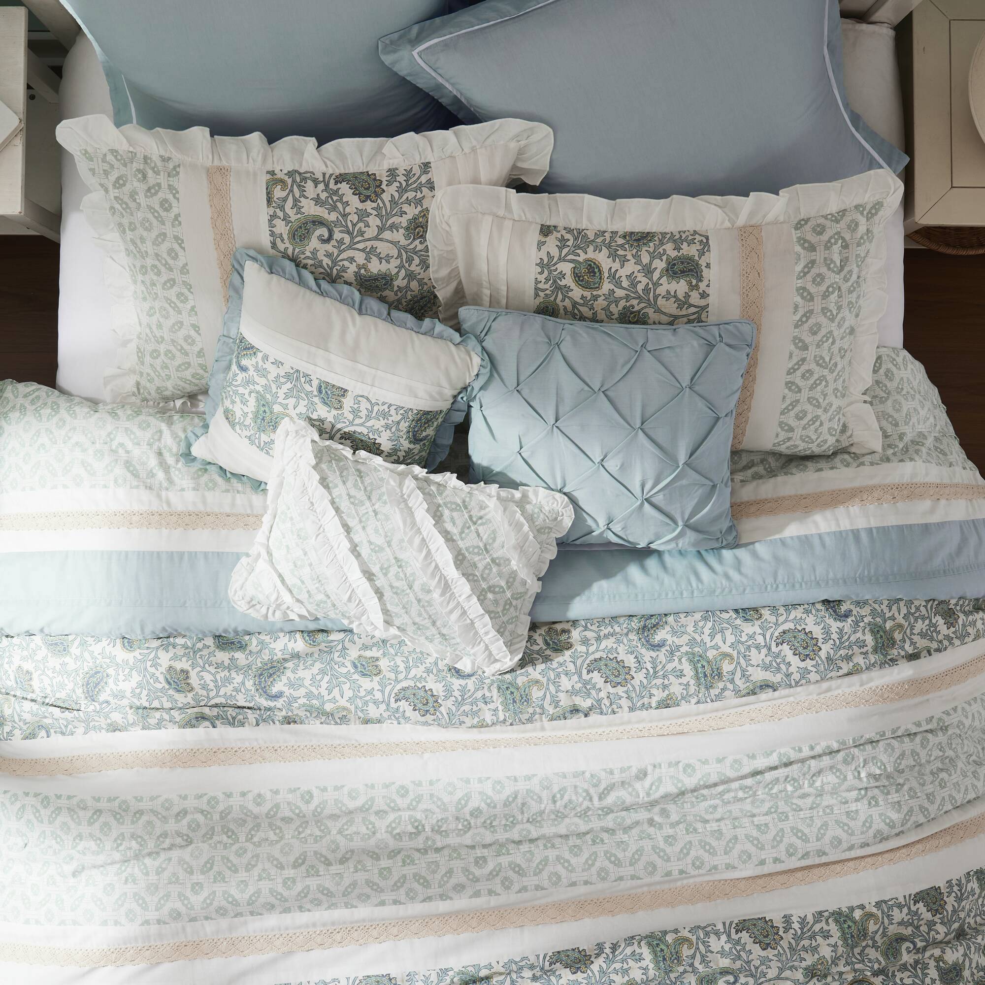 Dawn 9-Piece Cotton Percale Comforter Set - Image 75