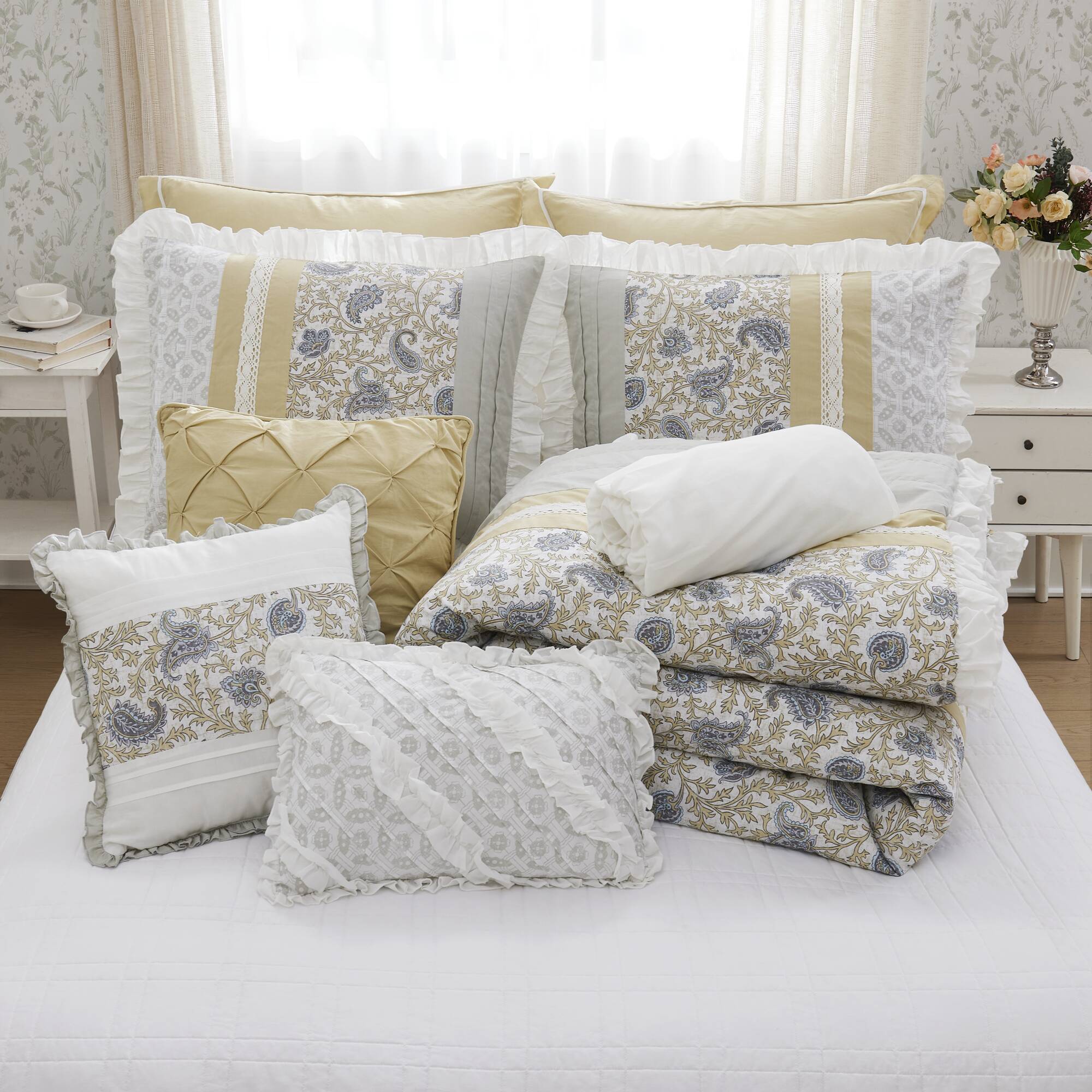 Dawn 9-Piece Cotton Percale Comforter Set - Image 86