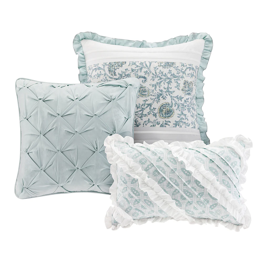 Dawn 9-Piece Cotton Percale Duvet Cover Set - Image 6